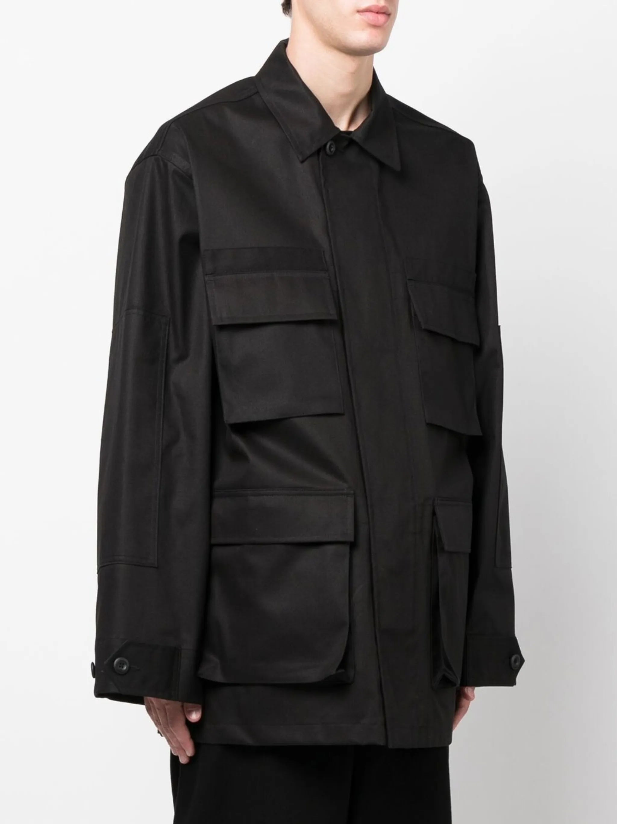 multi-pocket cargo shirt jacket