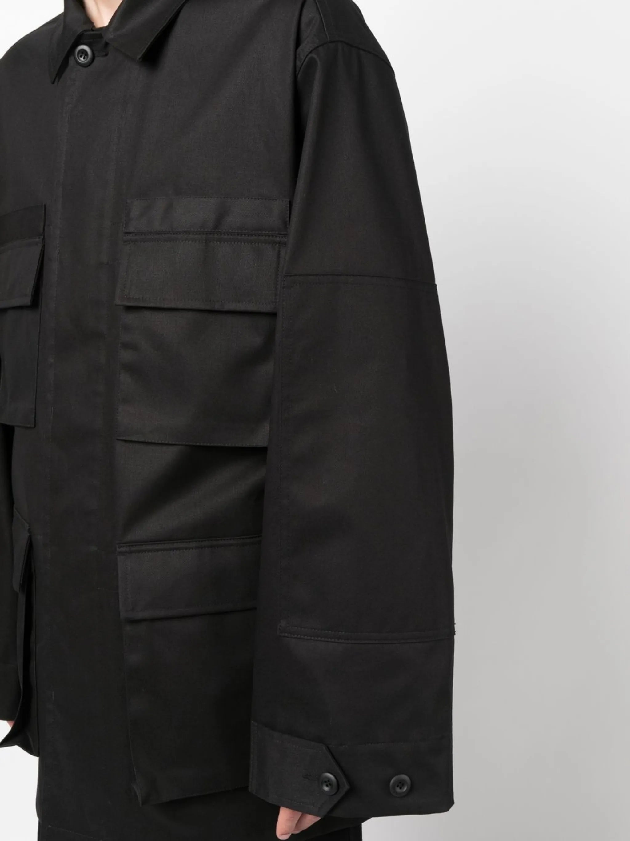 multi-pocket cargo shirt jacket