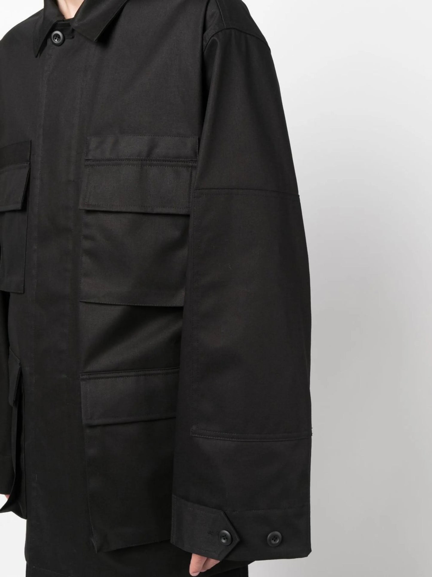 multi-pocket cargo shirt jacket