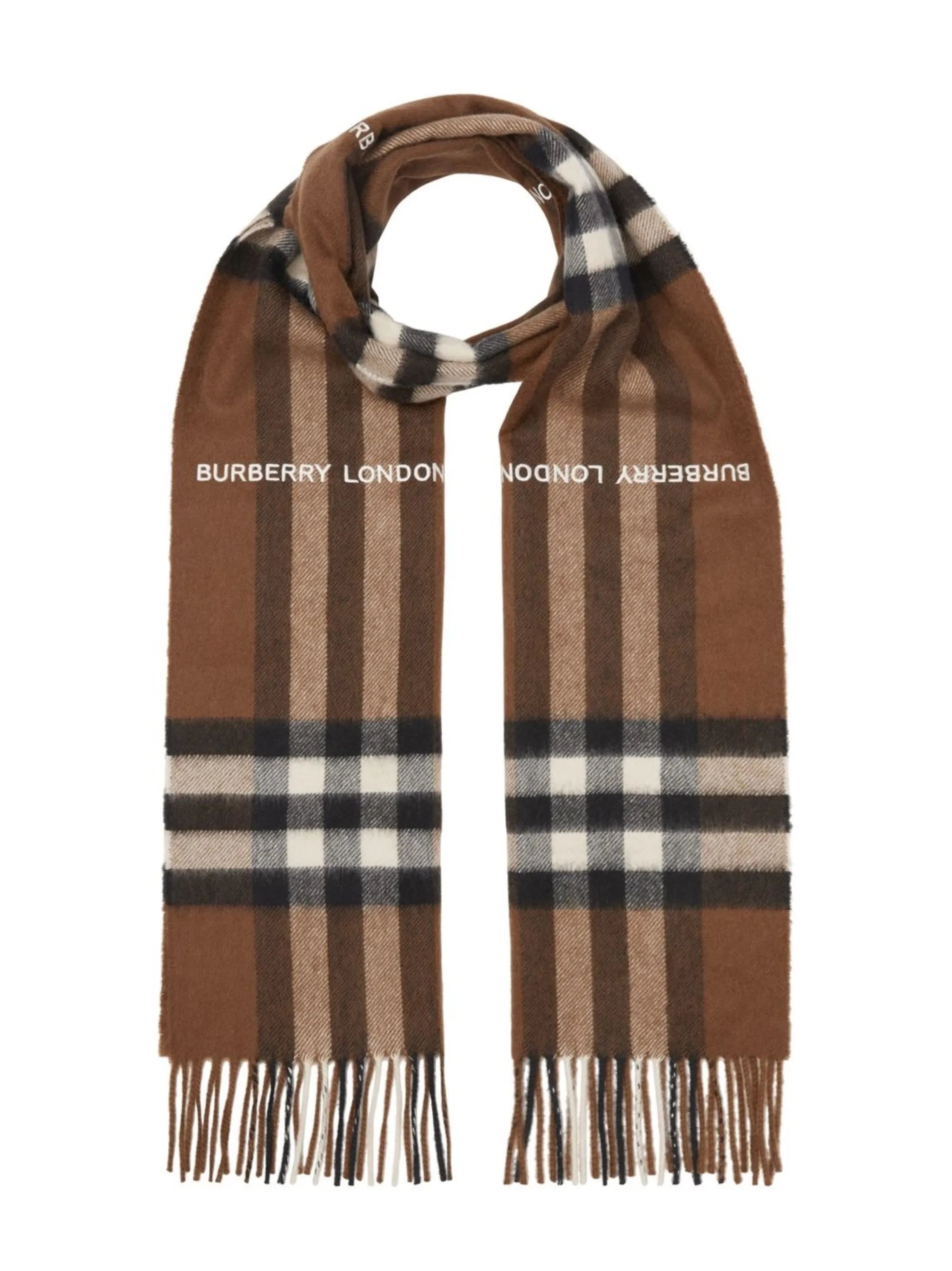 logo-check cashmere scarf