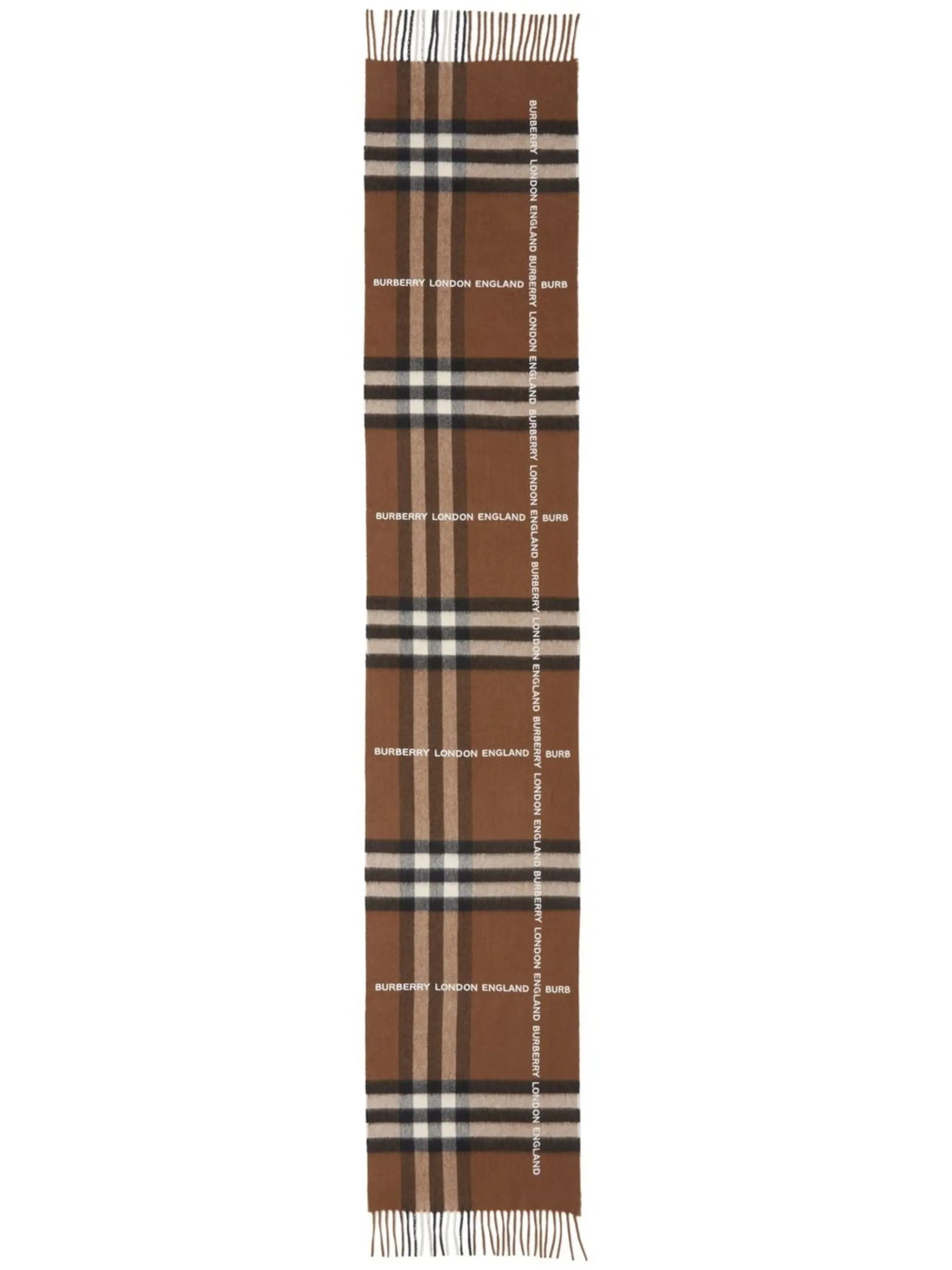logo-check cashmere scarf