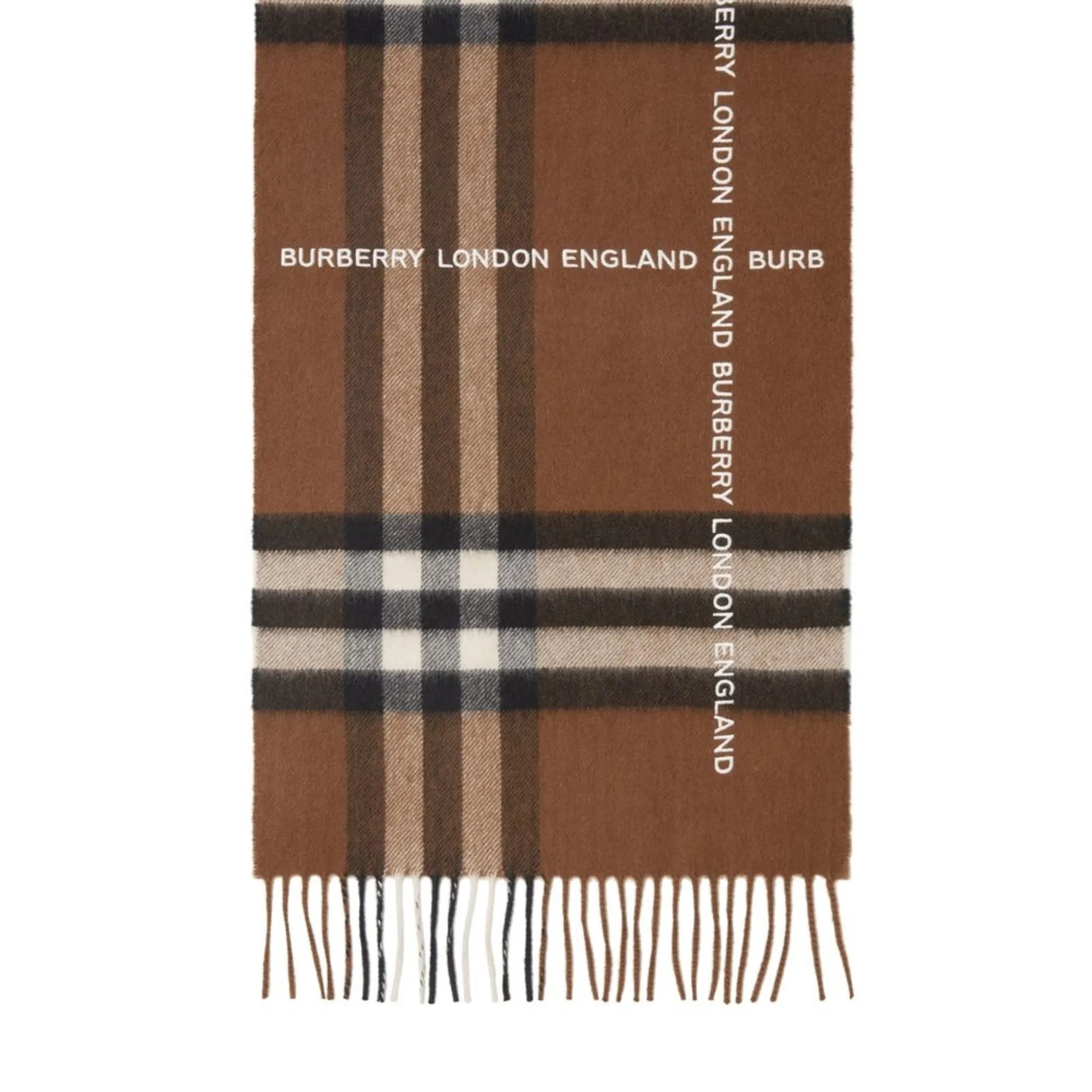 logo-check cashmere scarf