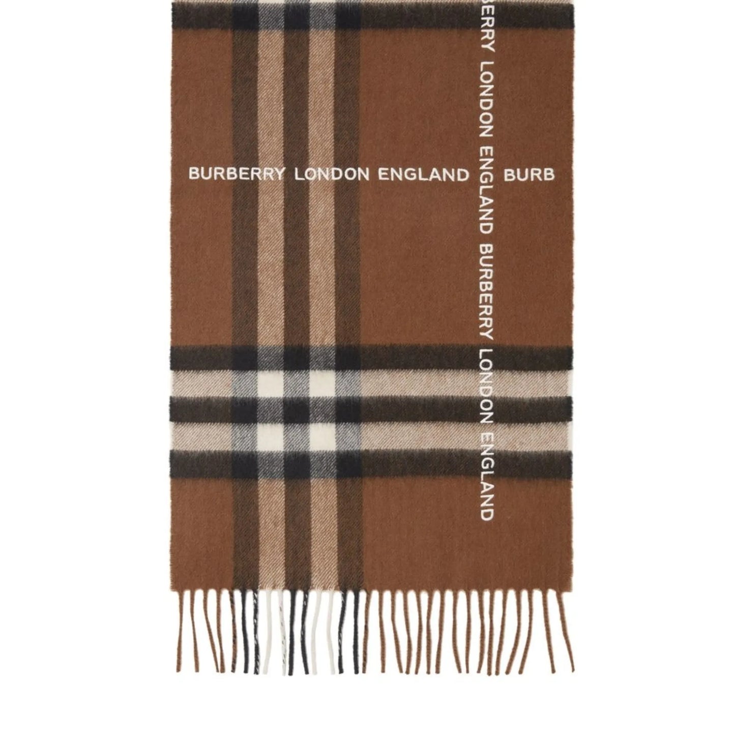logo-check cashmere scarf