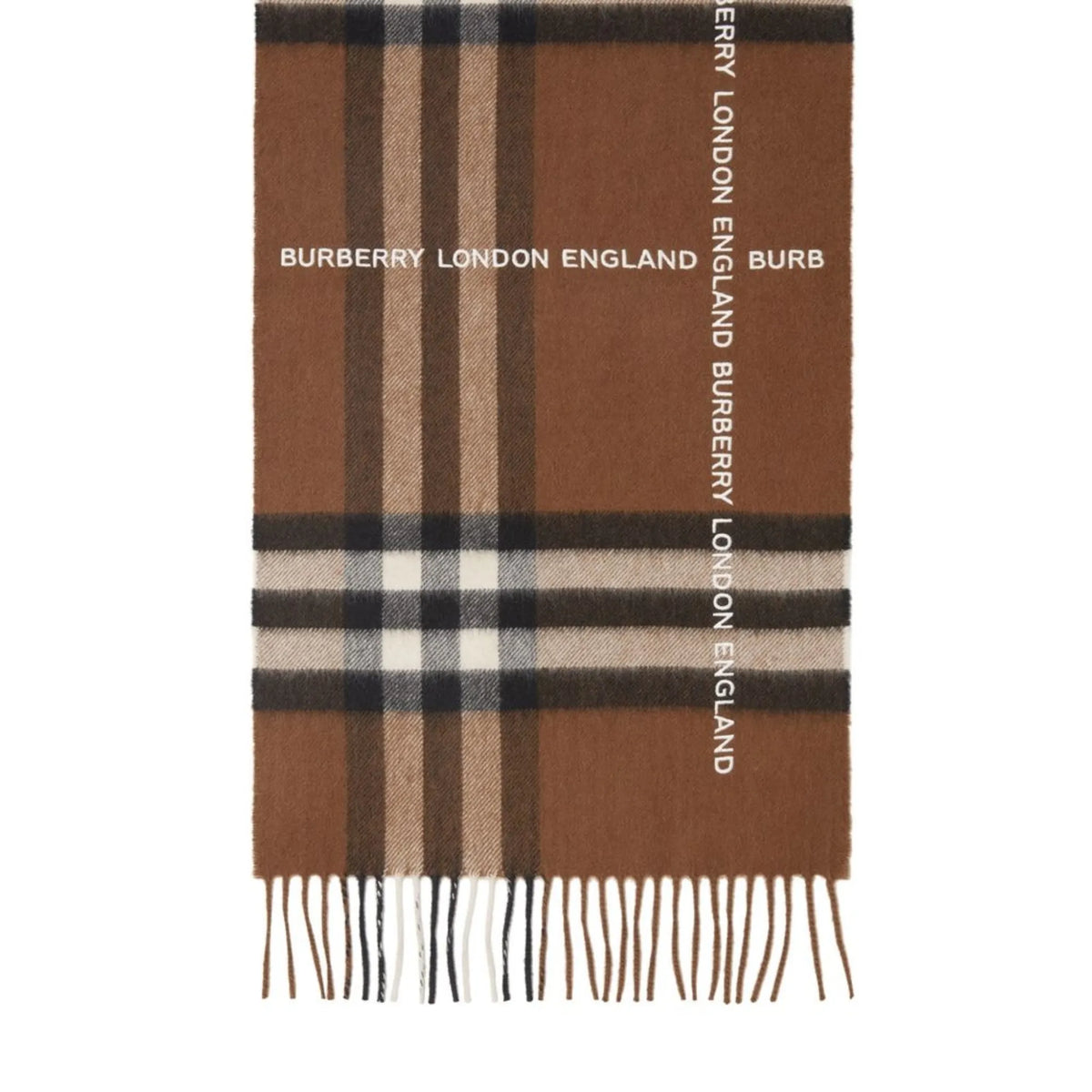 logo-check cashmere scarf