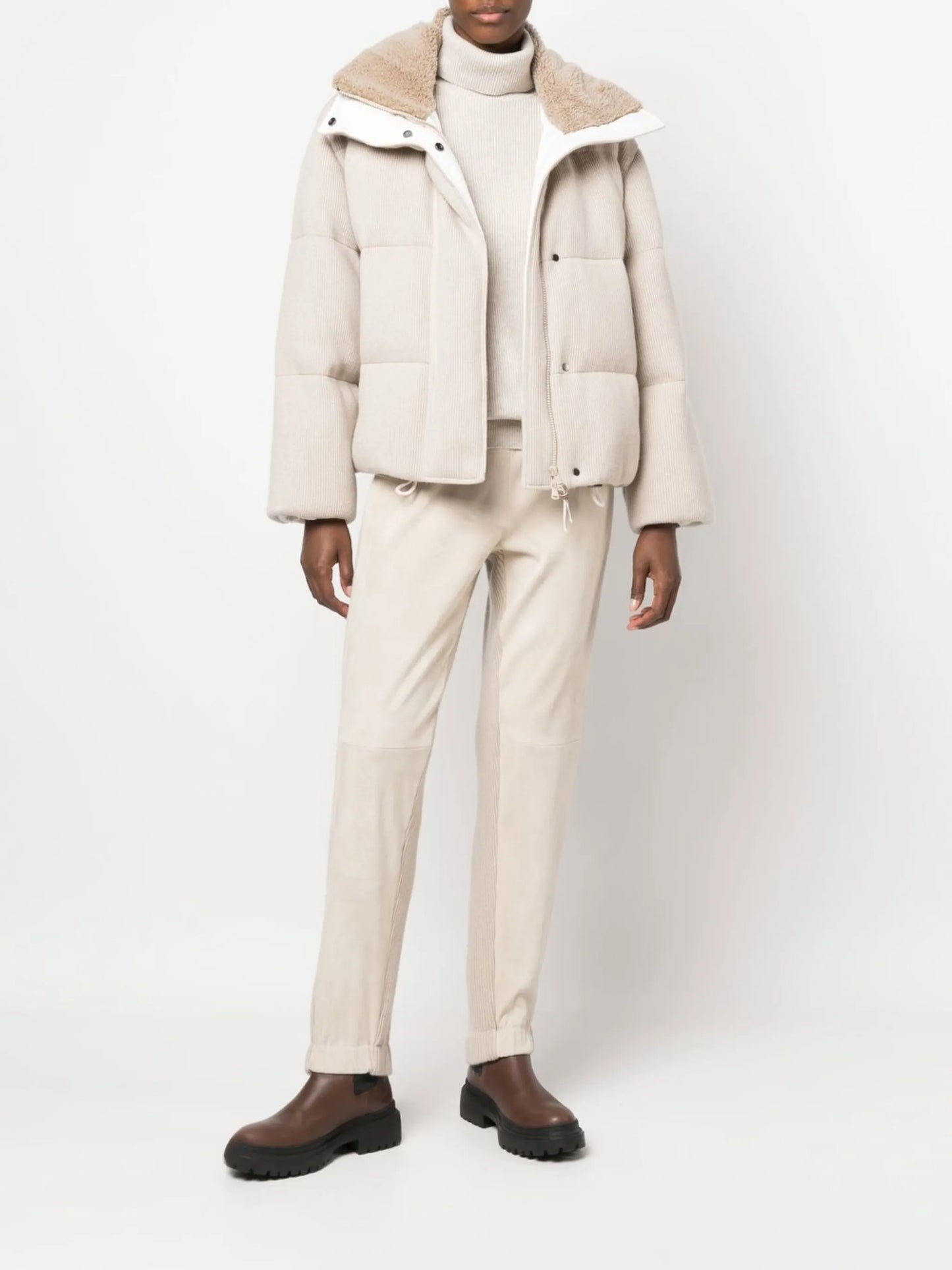cashmere padded jacket