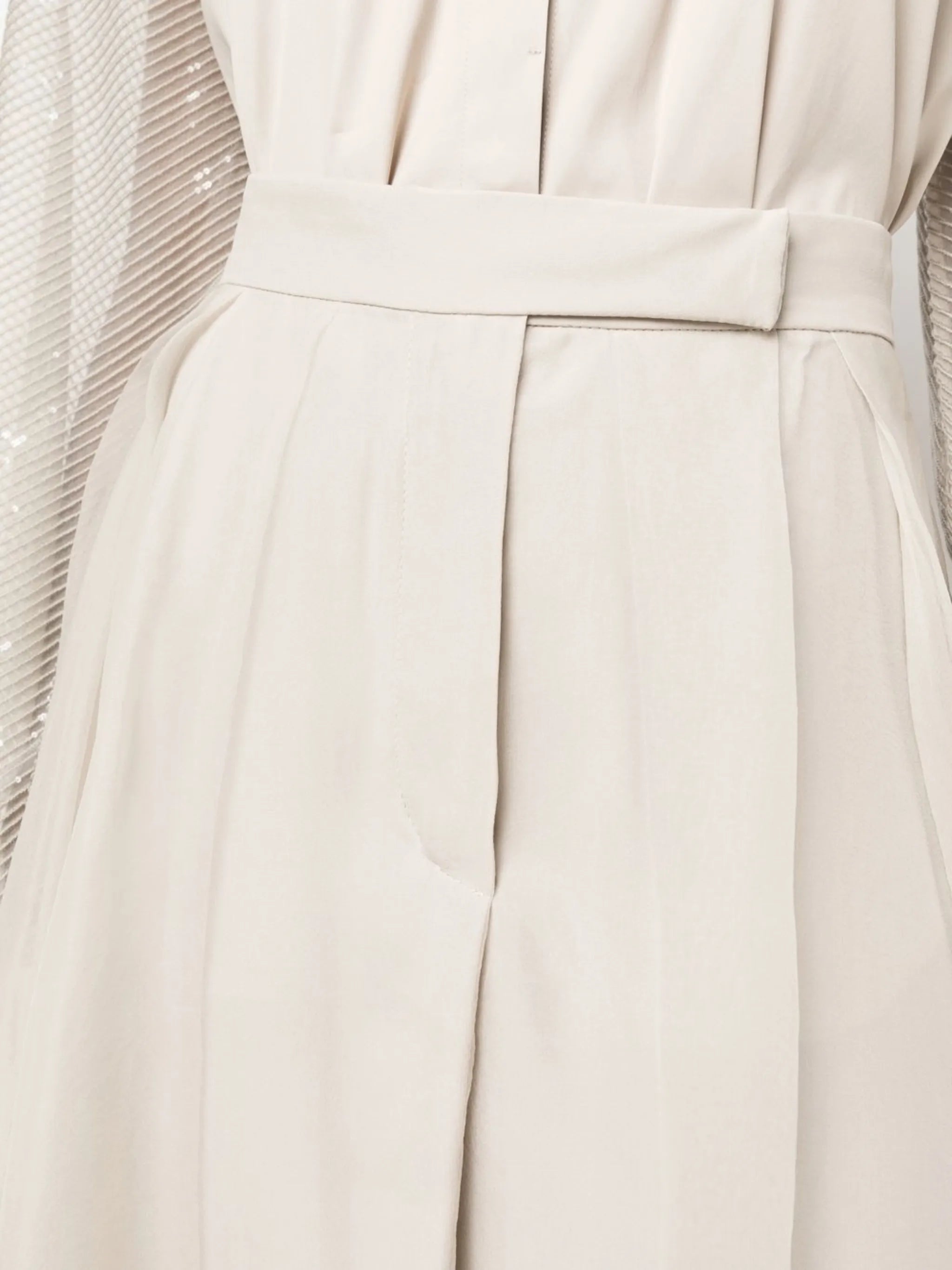 A-line asymmetric silk skirt