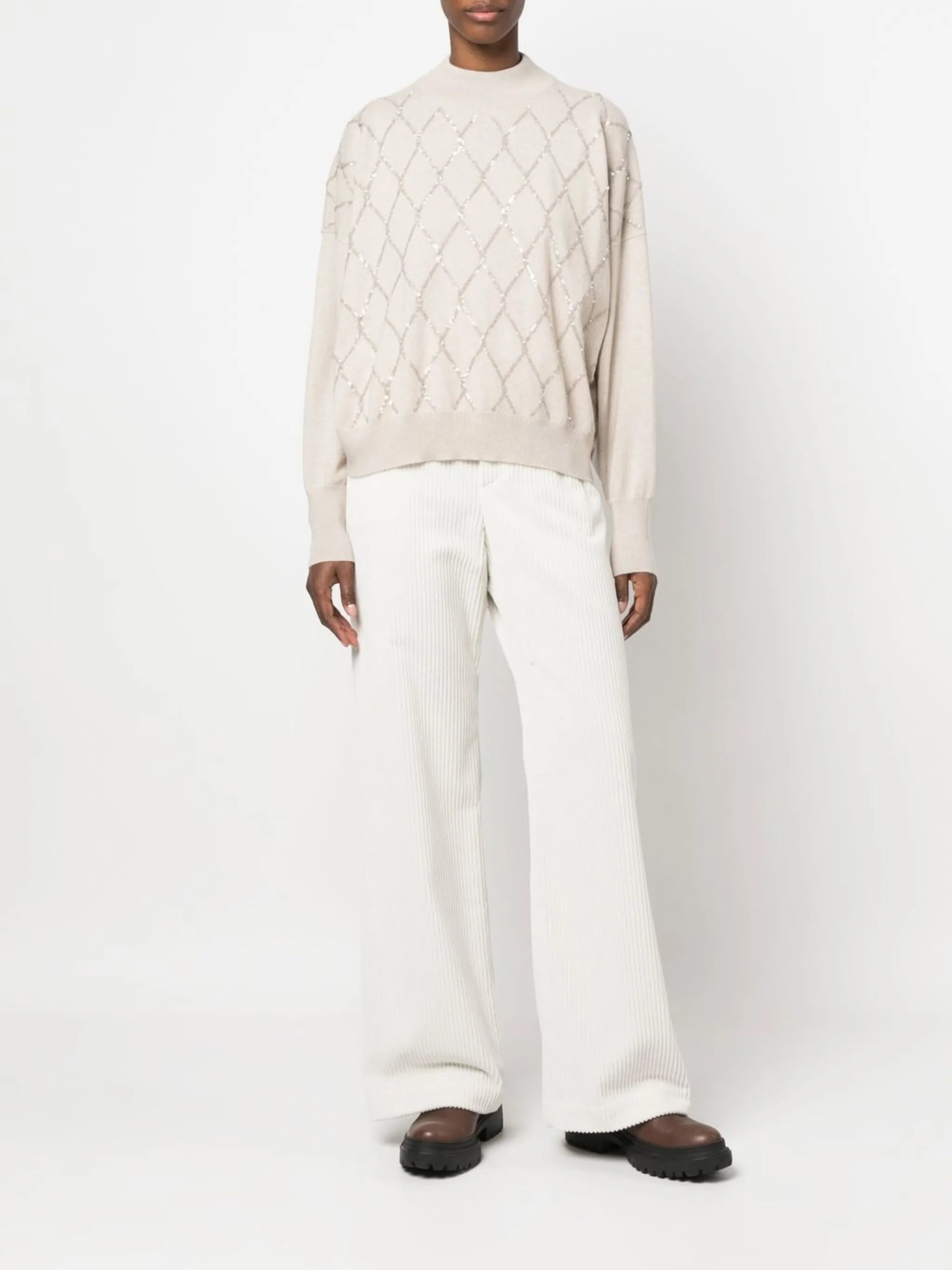 sequin mock neck jumper