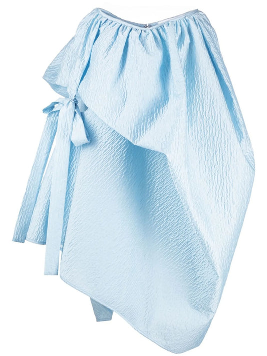 bow-embellished asymmetric skirt