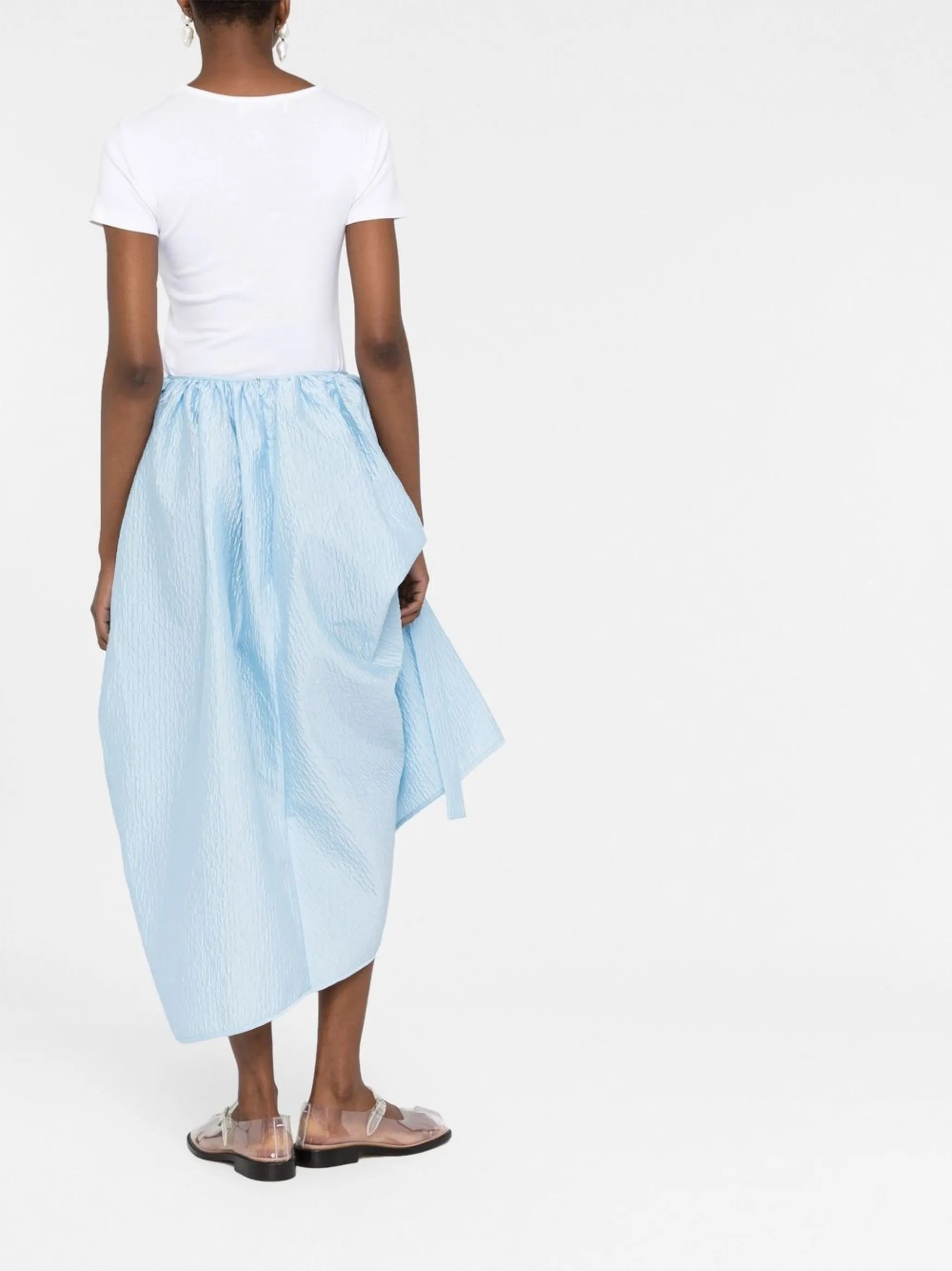 bow-embellished asymmetric skirt