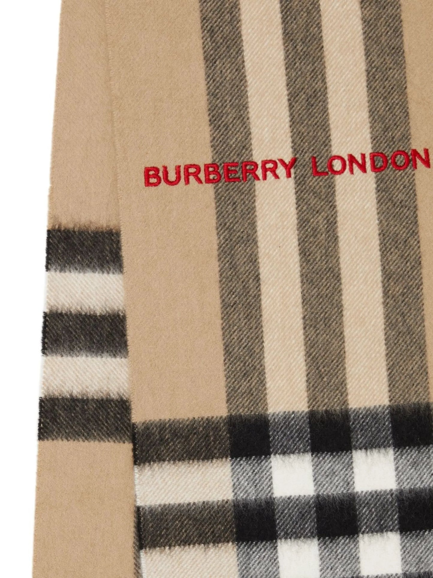 logo-embroidered Classic Check cashmere scarf