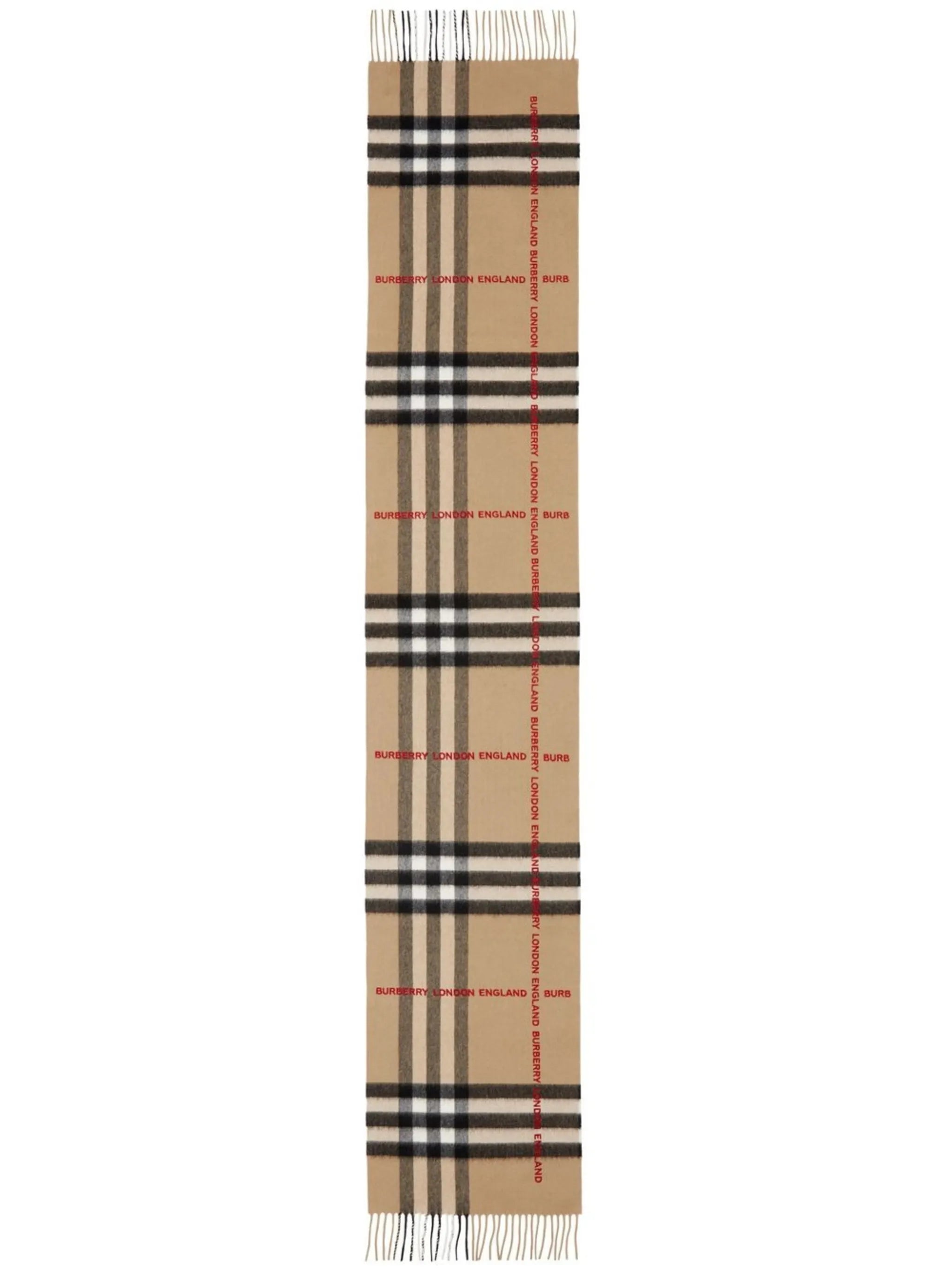 logo-embroidered Classic Check cashmere scarf