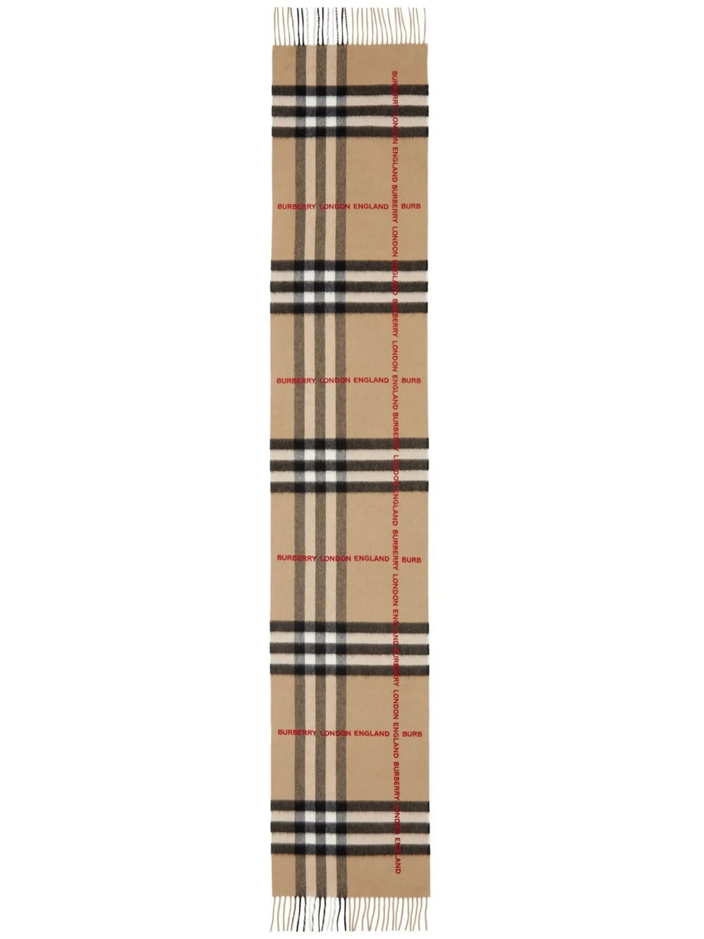 logo-embroidered Classic Check cashmere scarf