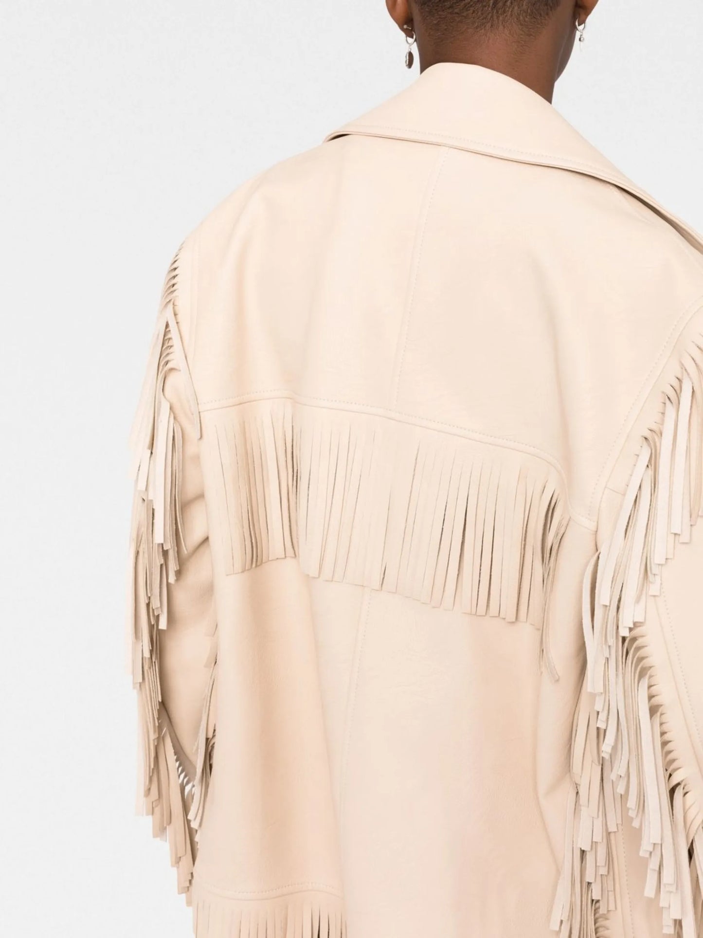 fringe-detail zip-up jacket