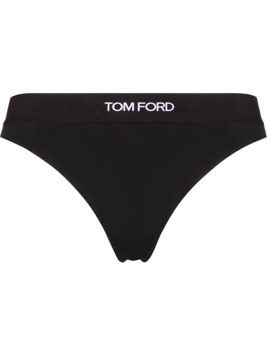 logo-waistband thong