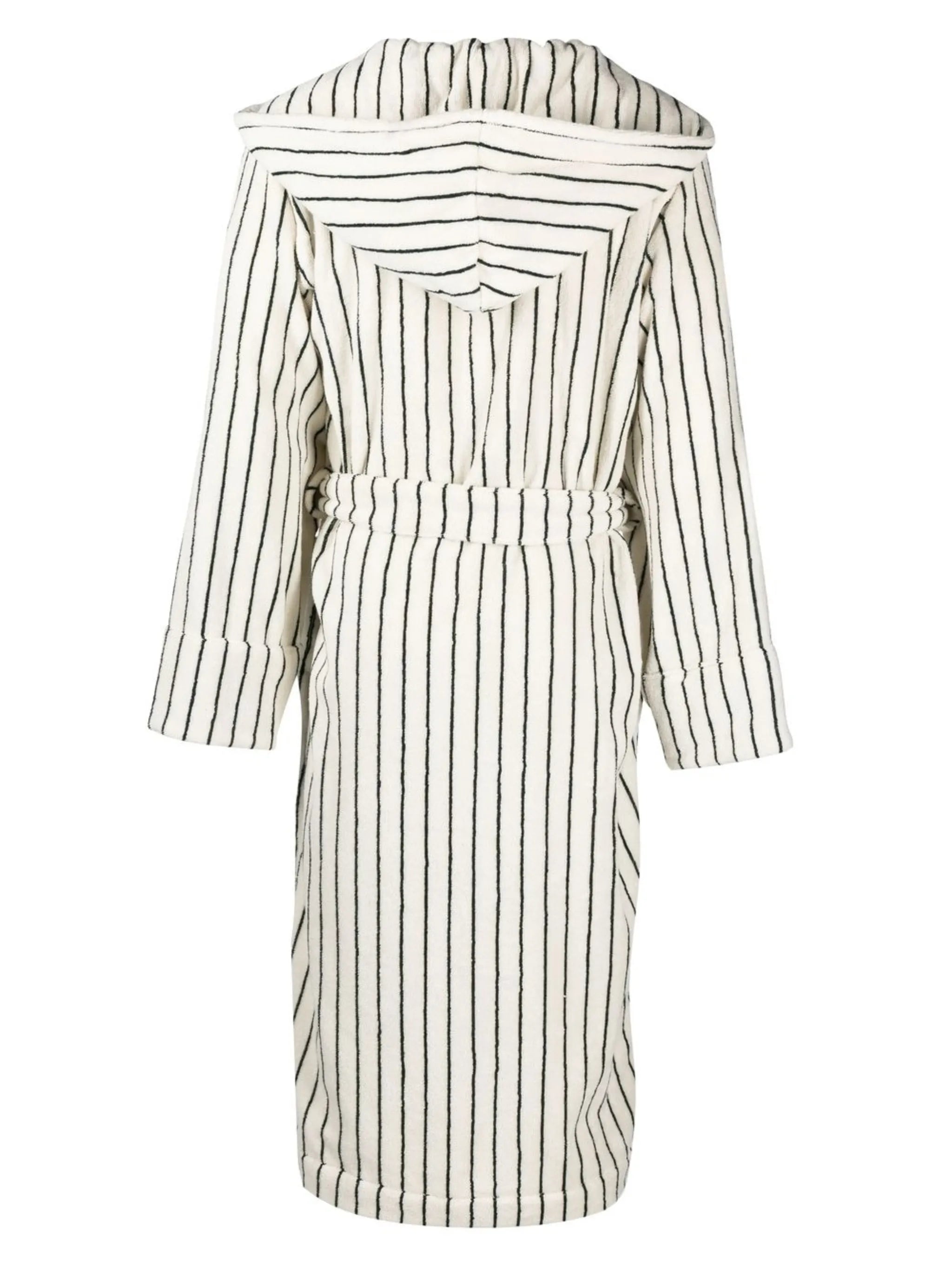 striped hooded bathrobe