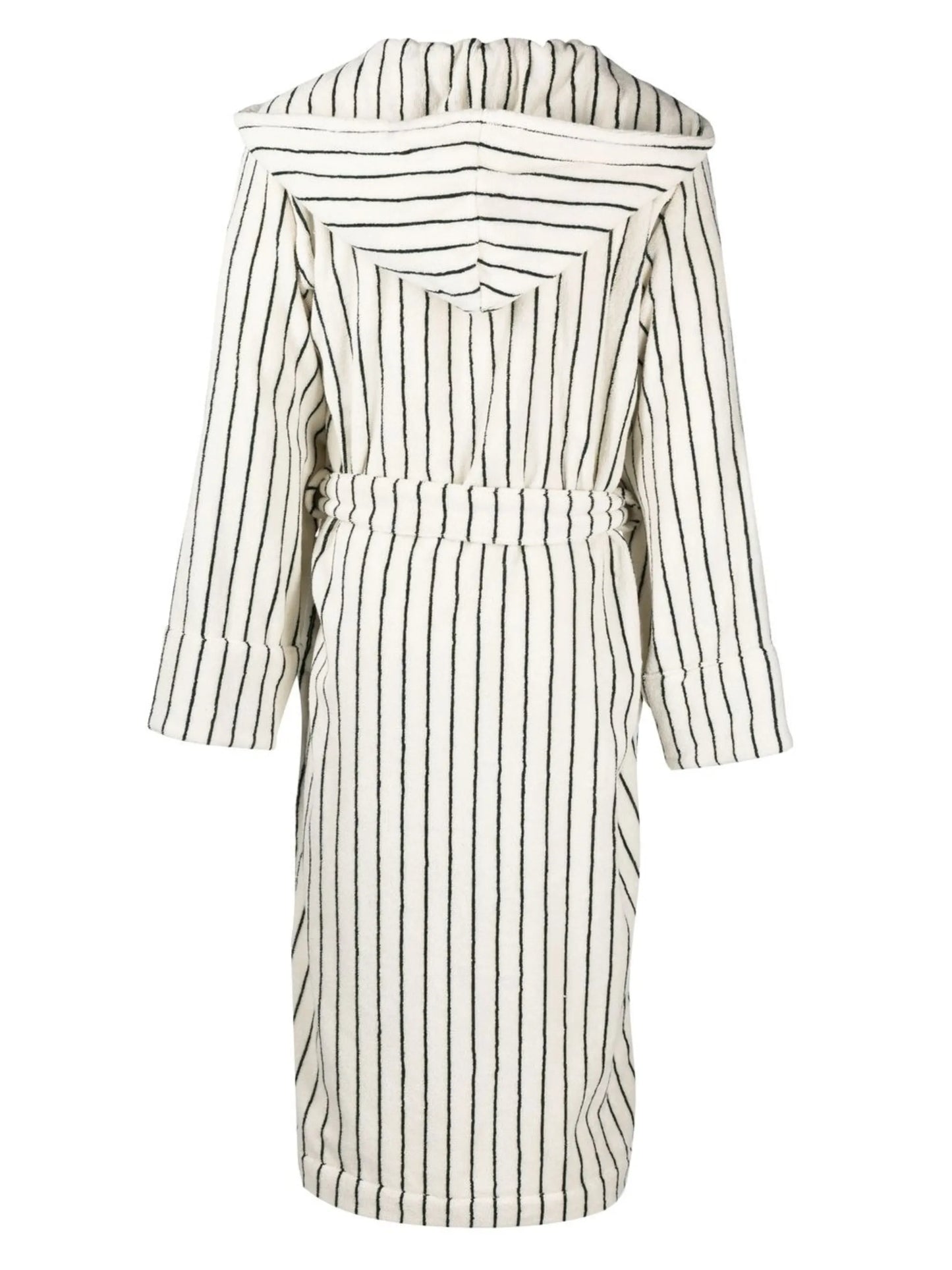 striped hooded bathrobe