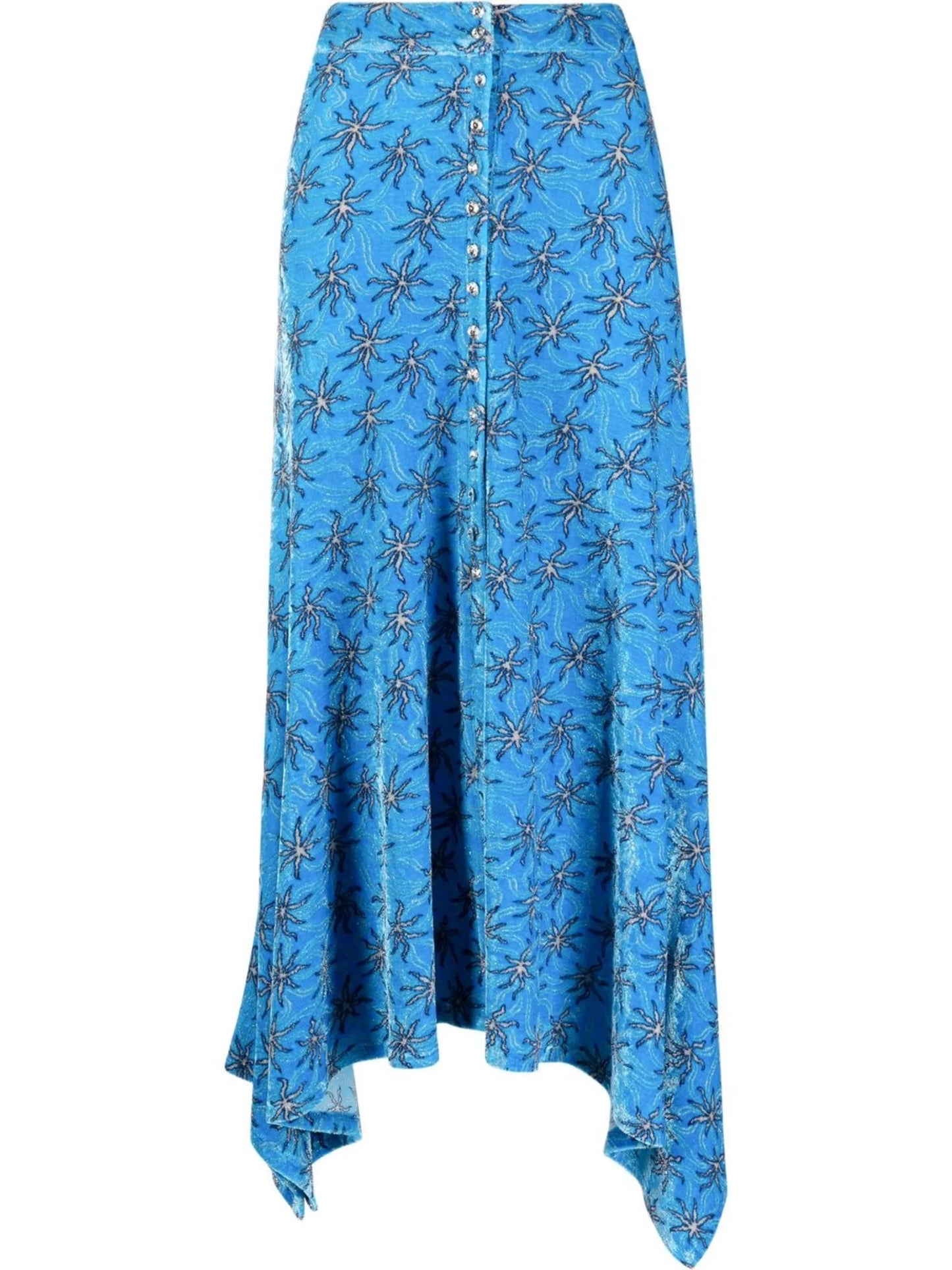 starfish-print velvet skirt