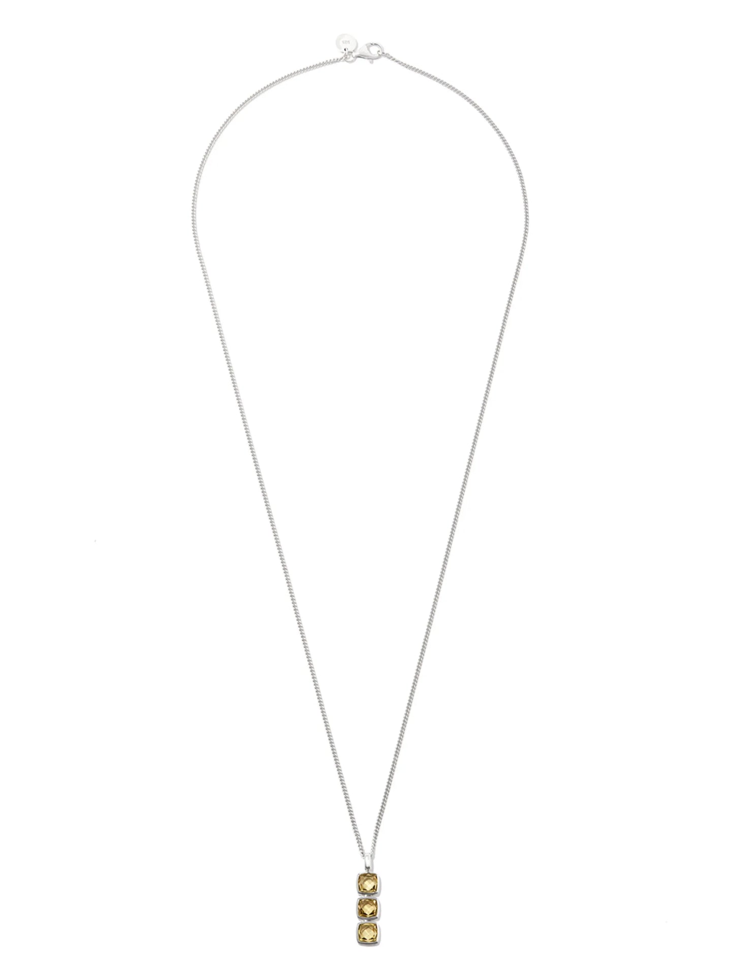 sterling silver quartz pendant necklace