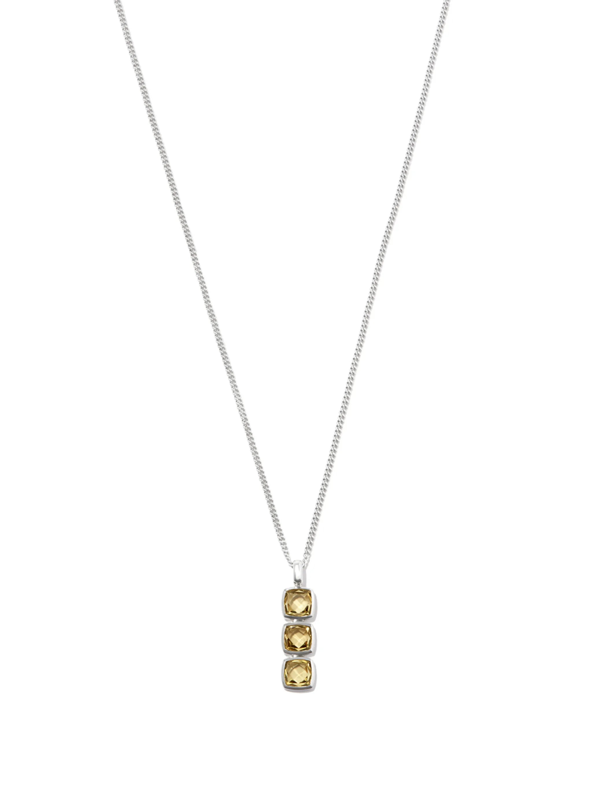 sterling silver quartz pendant necklace