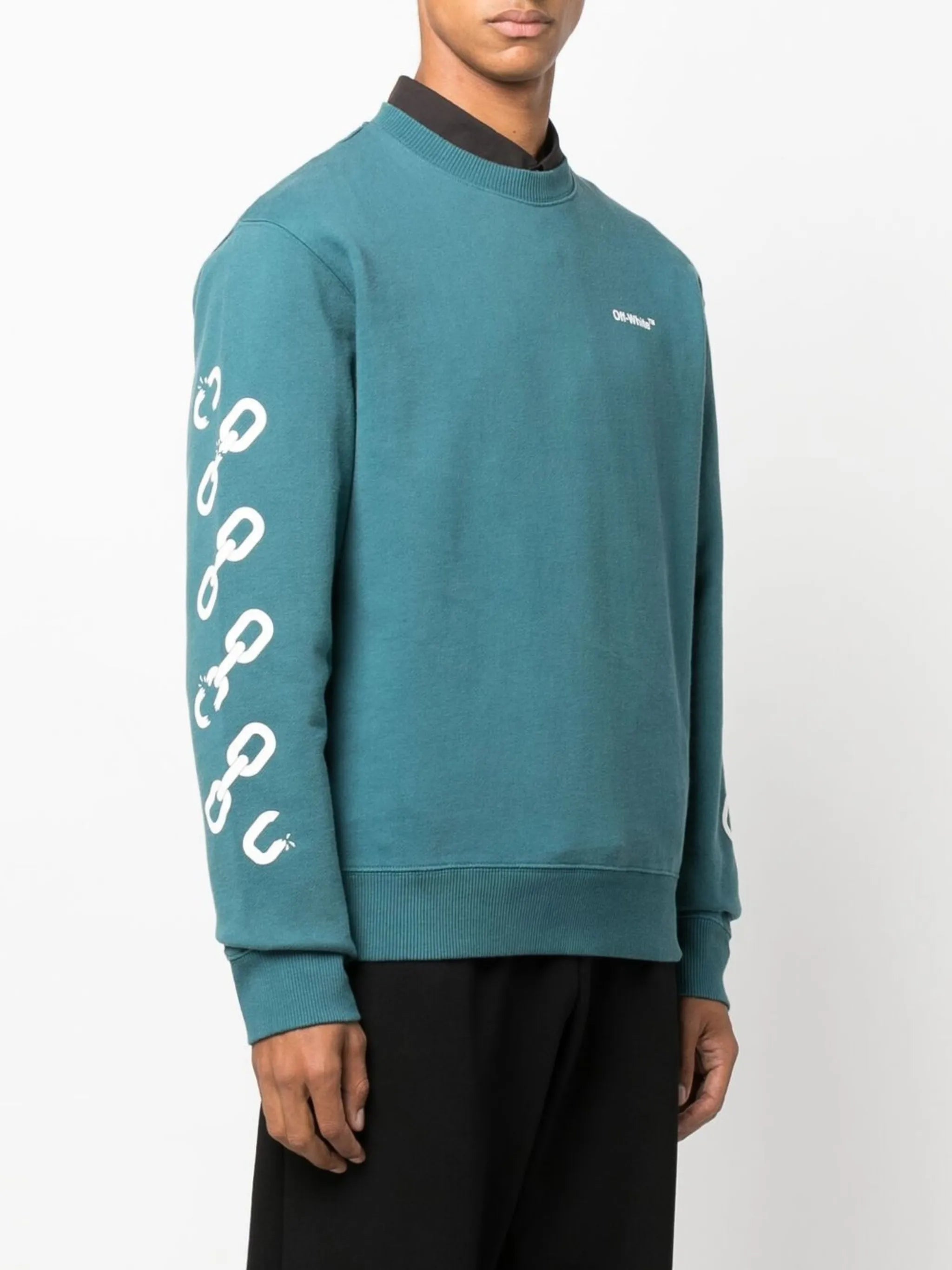 Chain Arrows print crew neck sweatshirt