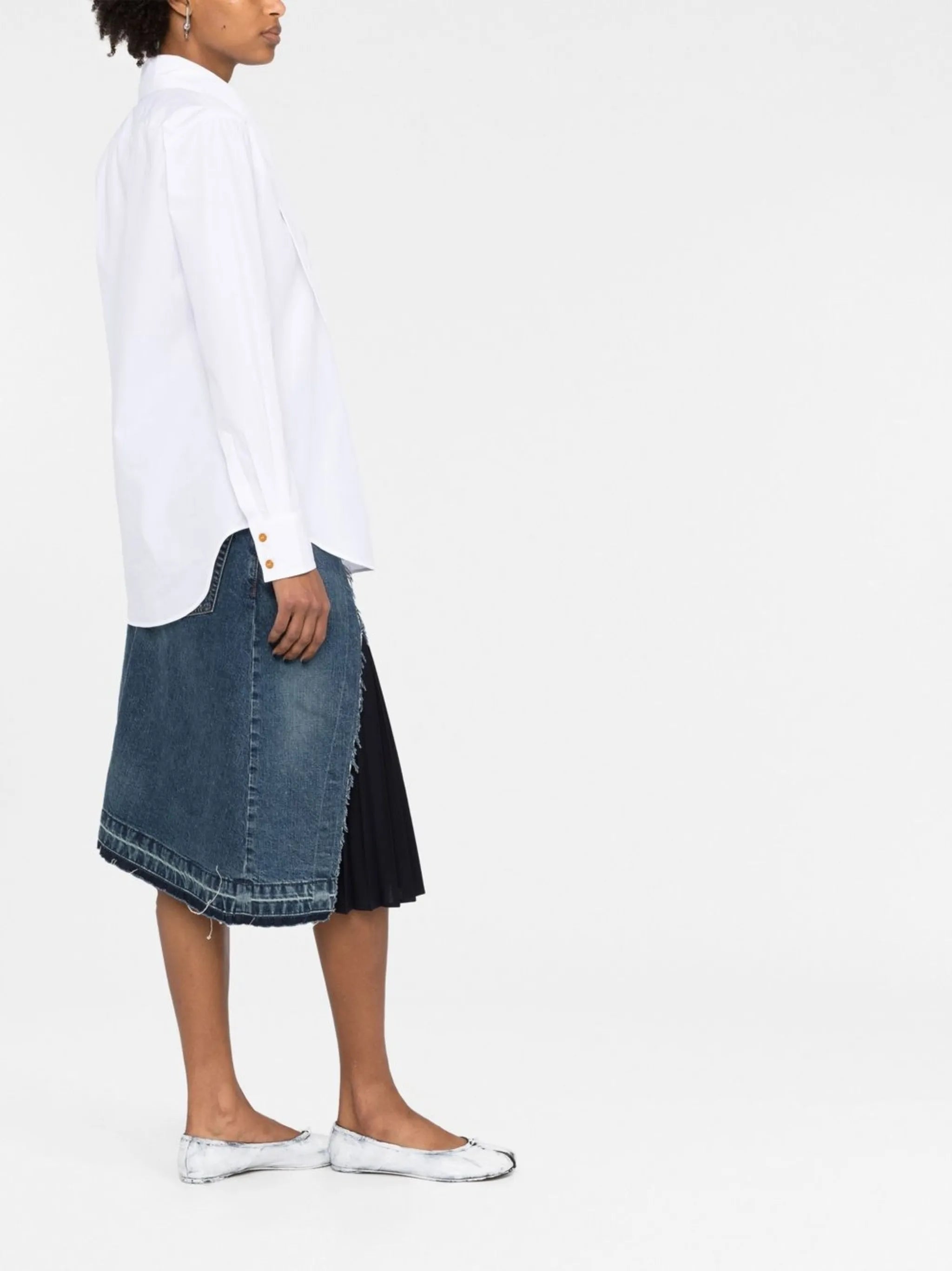 deconstructed button-up shirt