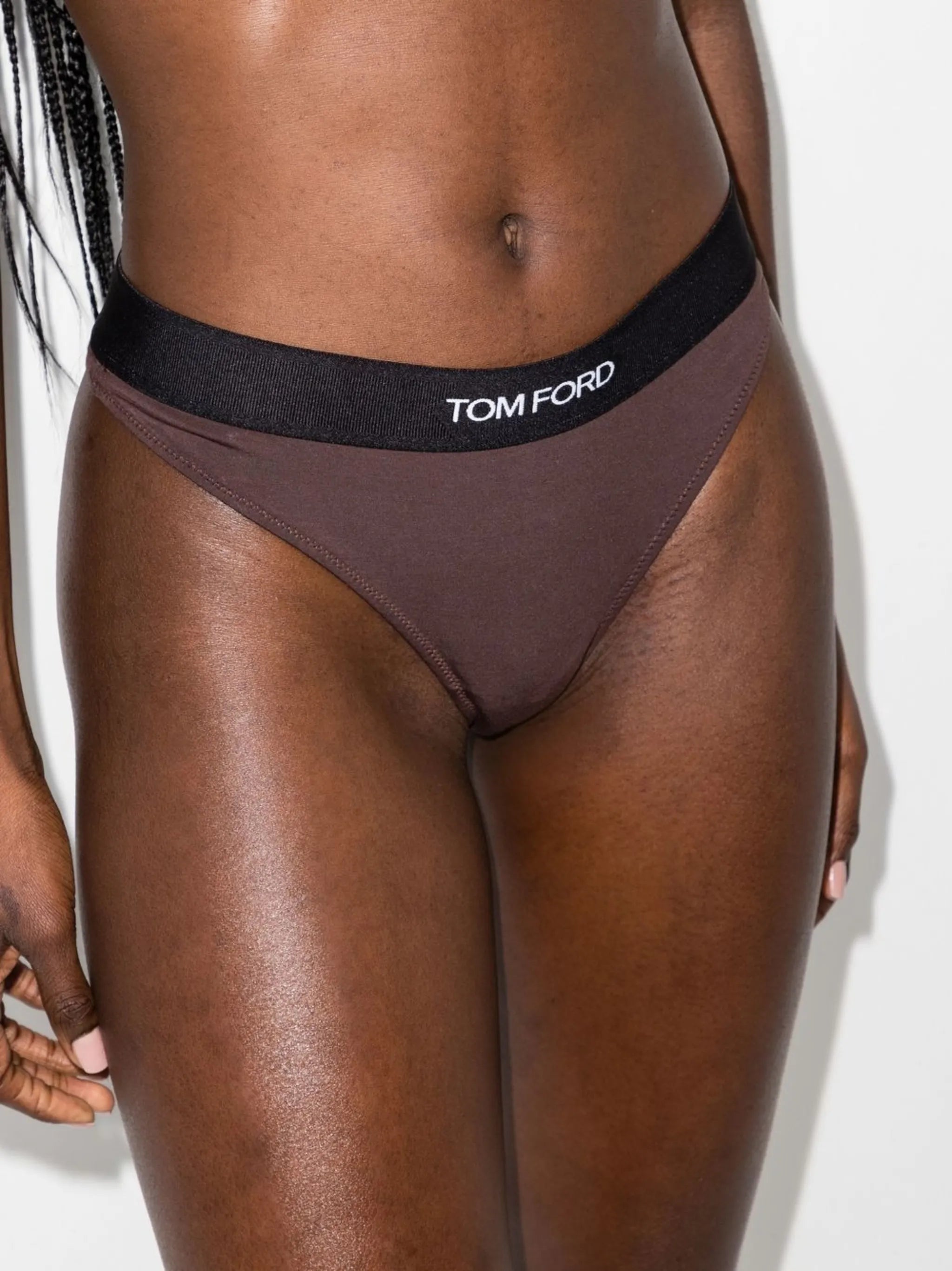 logo-waistband thong
