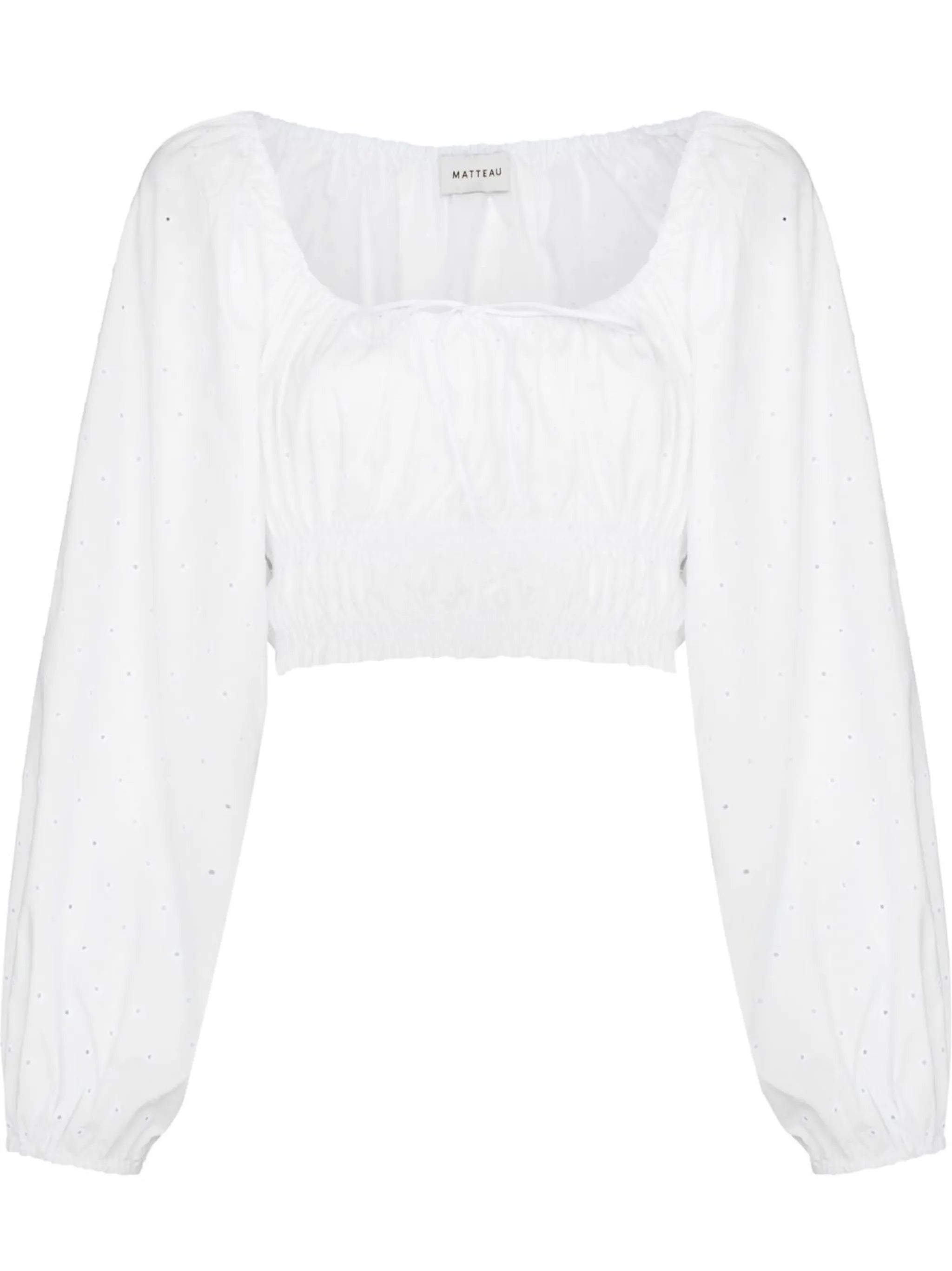broderie-anglaise cropped blouse