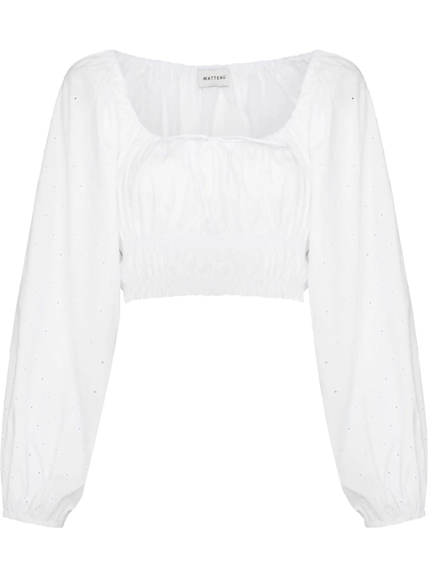 broderie-anglaise cropped blouse