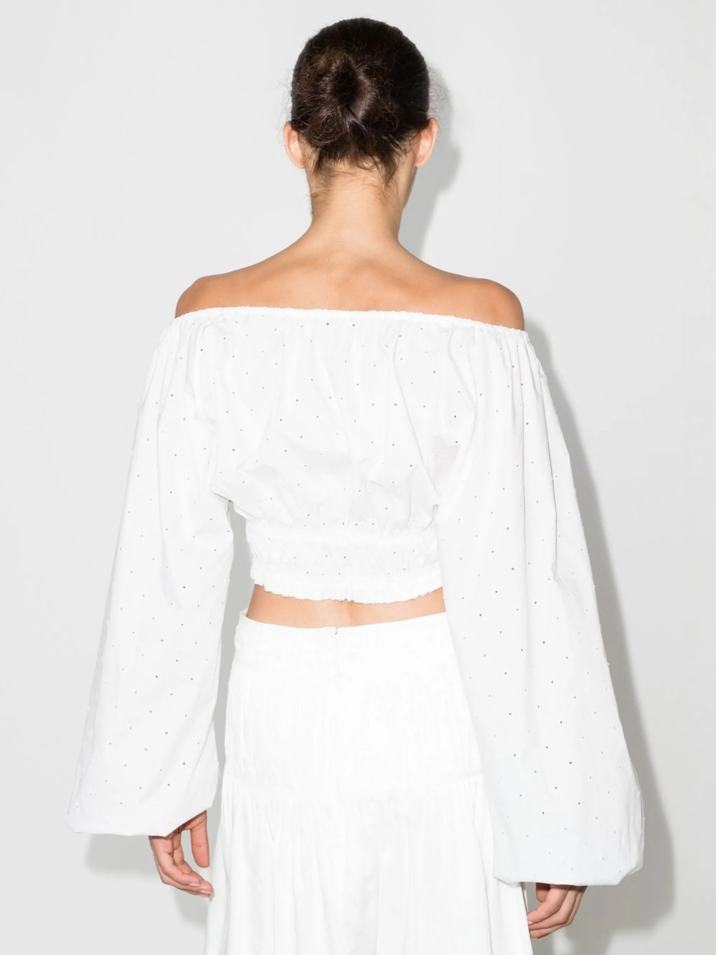 broderie-anglaise cropped blouse