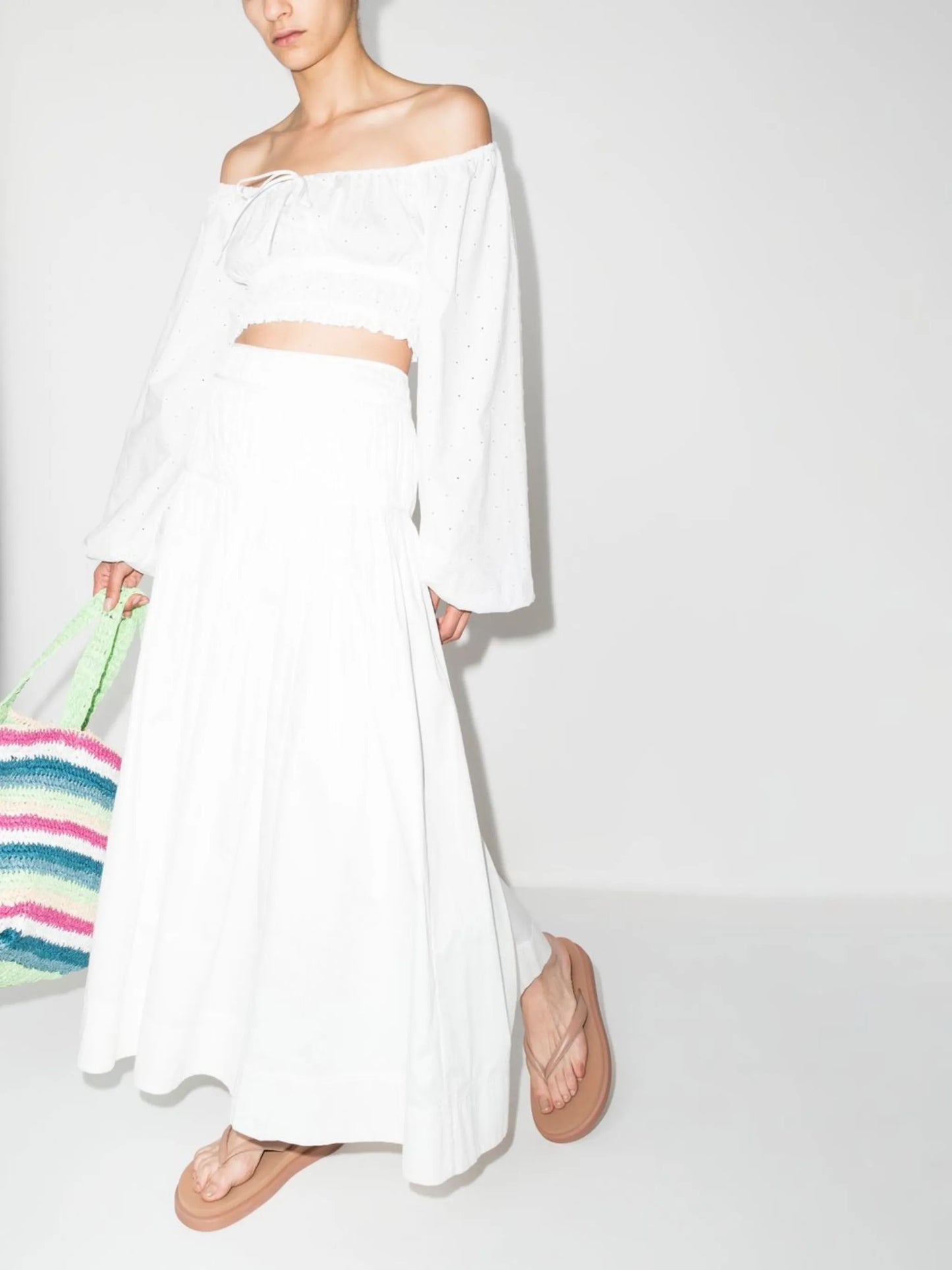 broderie-anglaise cropped blouse
