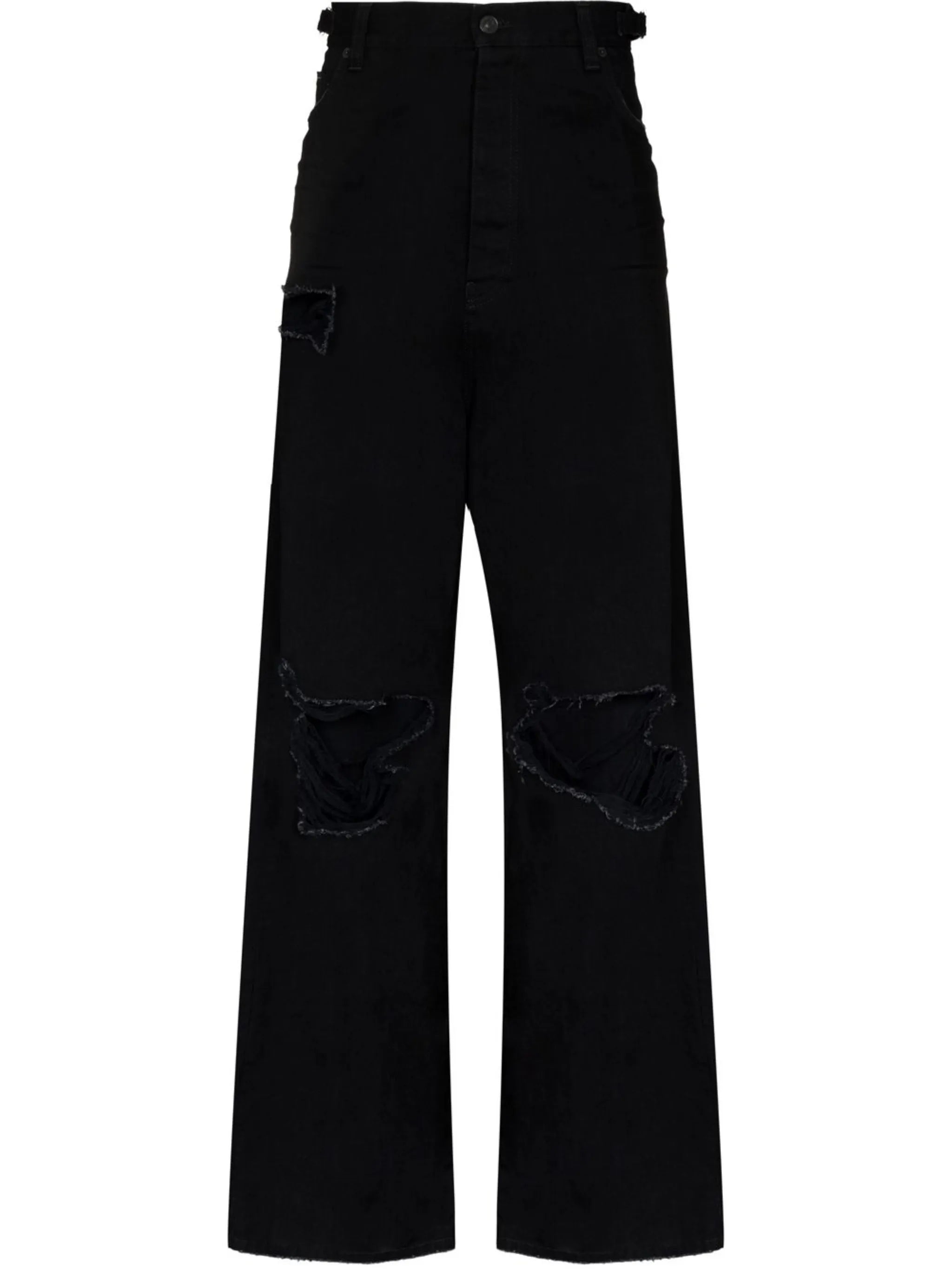Destroyed wide-leg jeans
