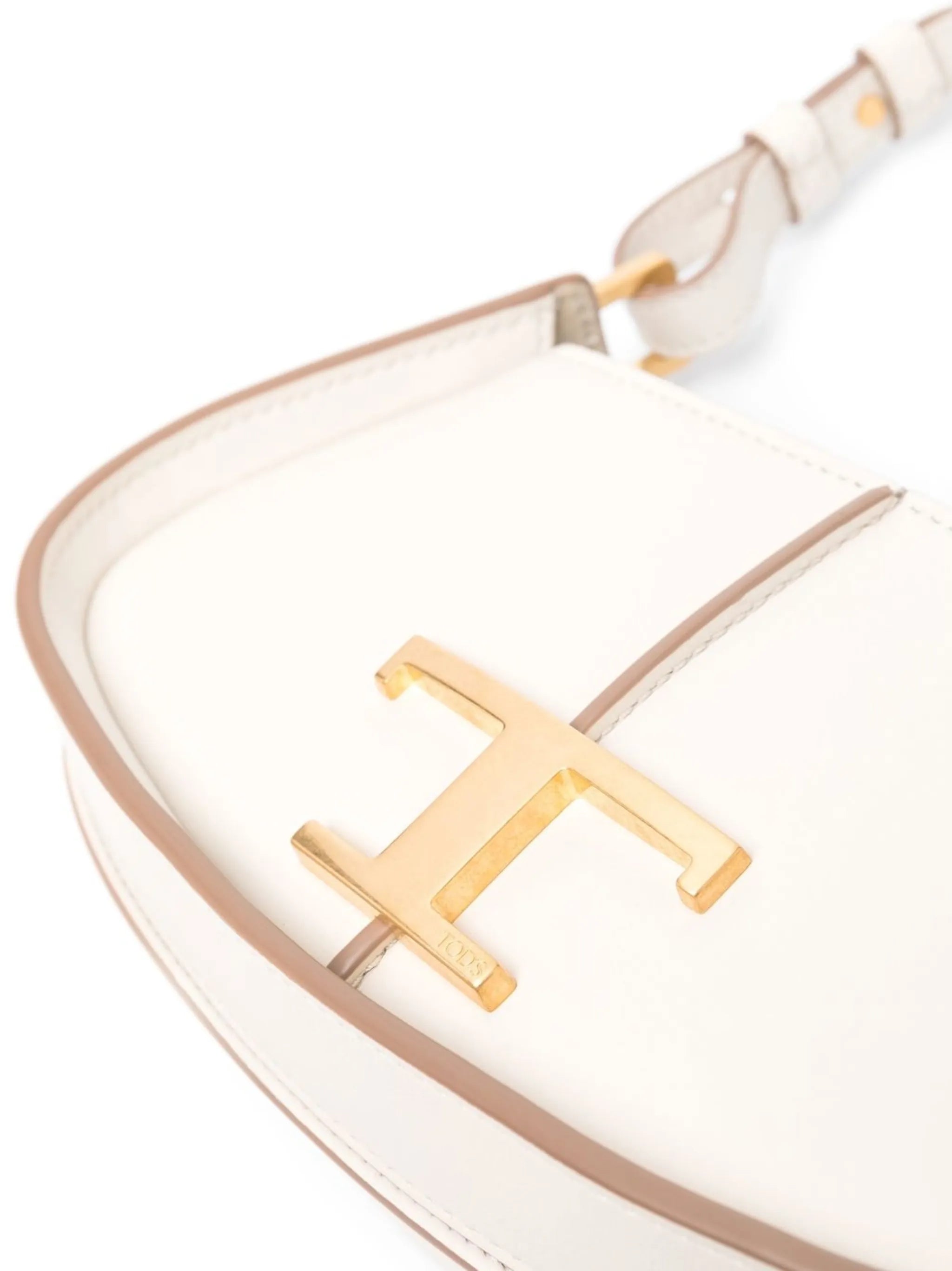 logo-lettering leather shoulder bag