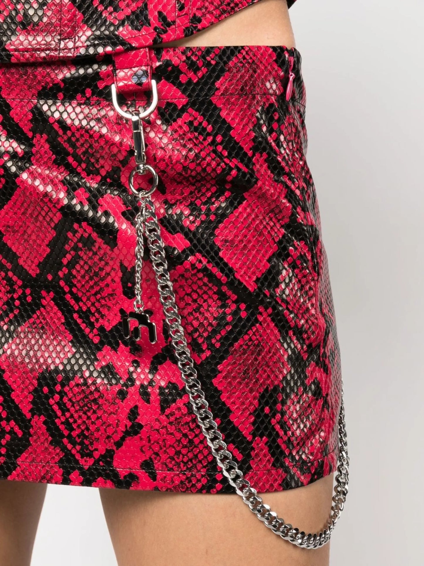 Fig snakeskin-print skirt