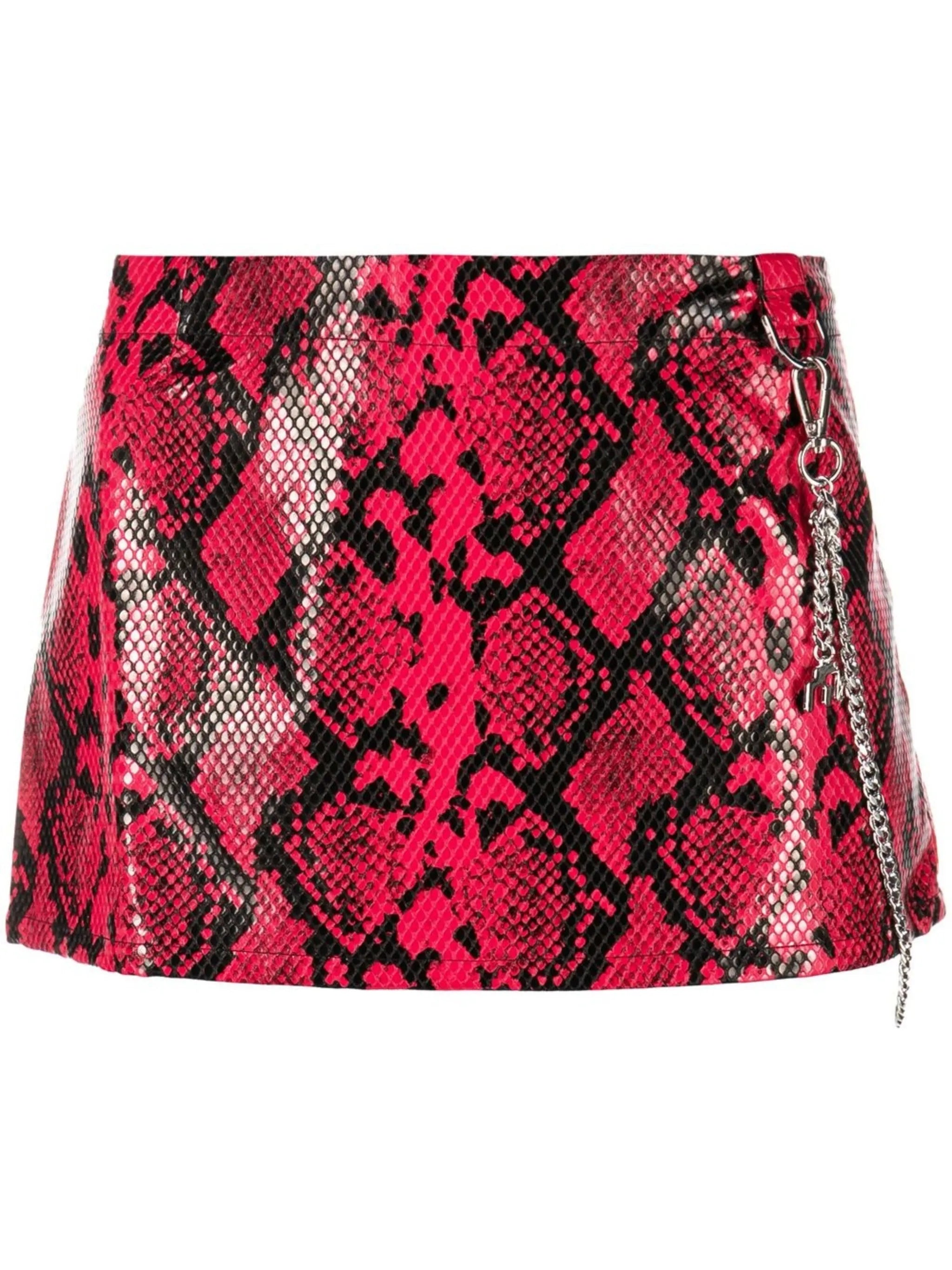 Fig snakeskin-print skirt