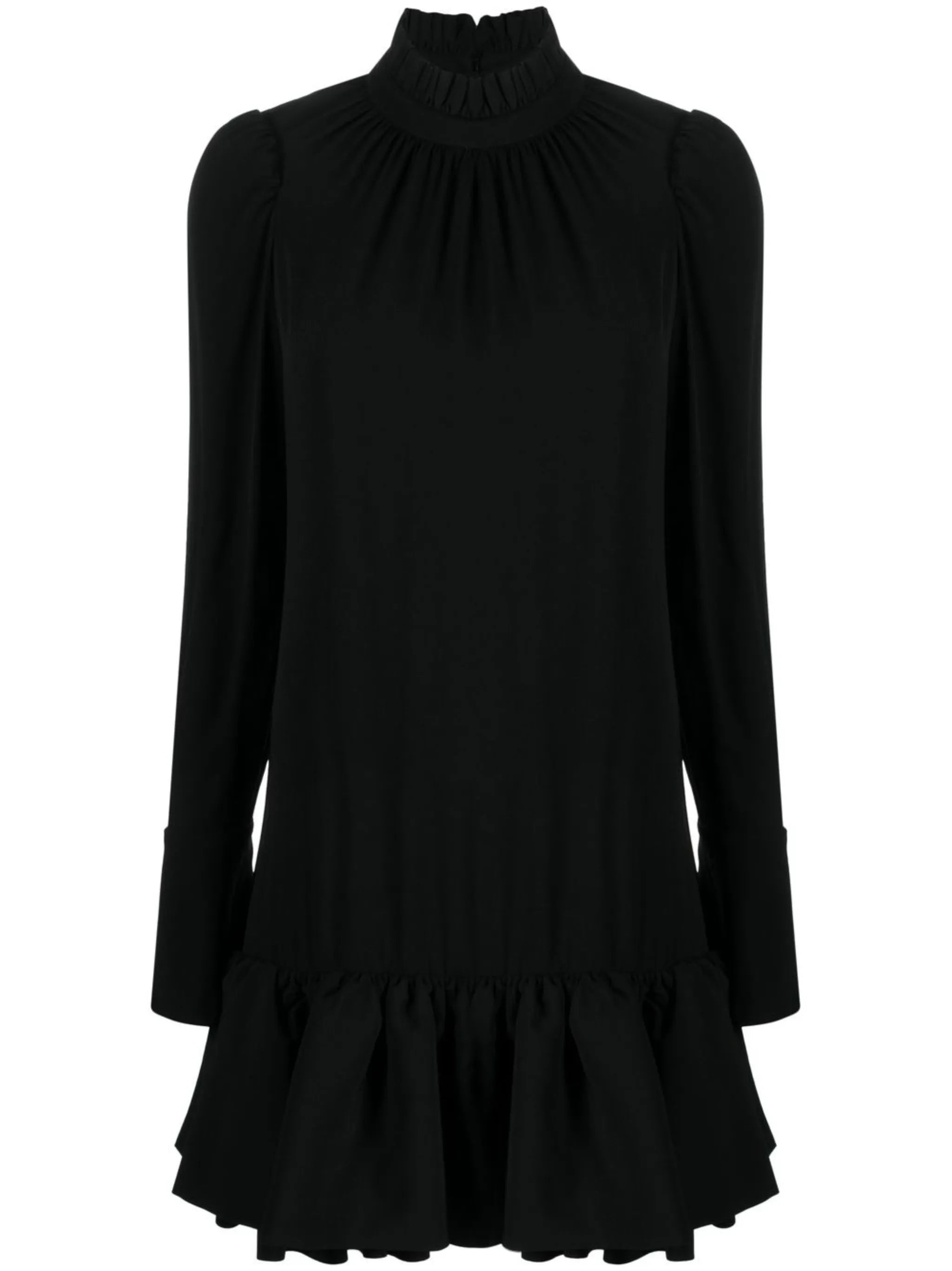 frilled-hem short dress
