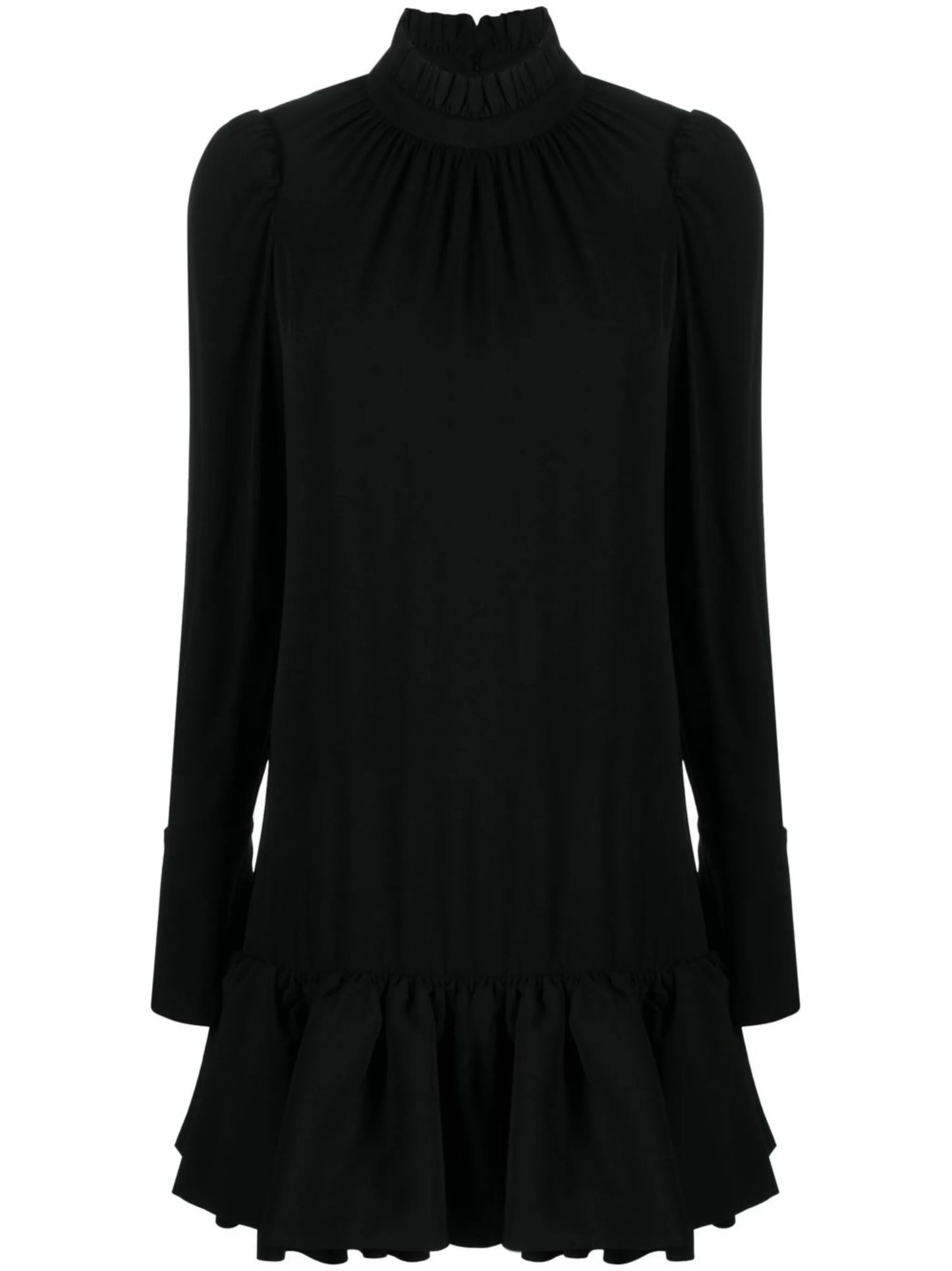 frilled-hem short dress