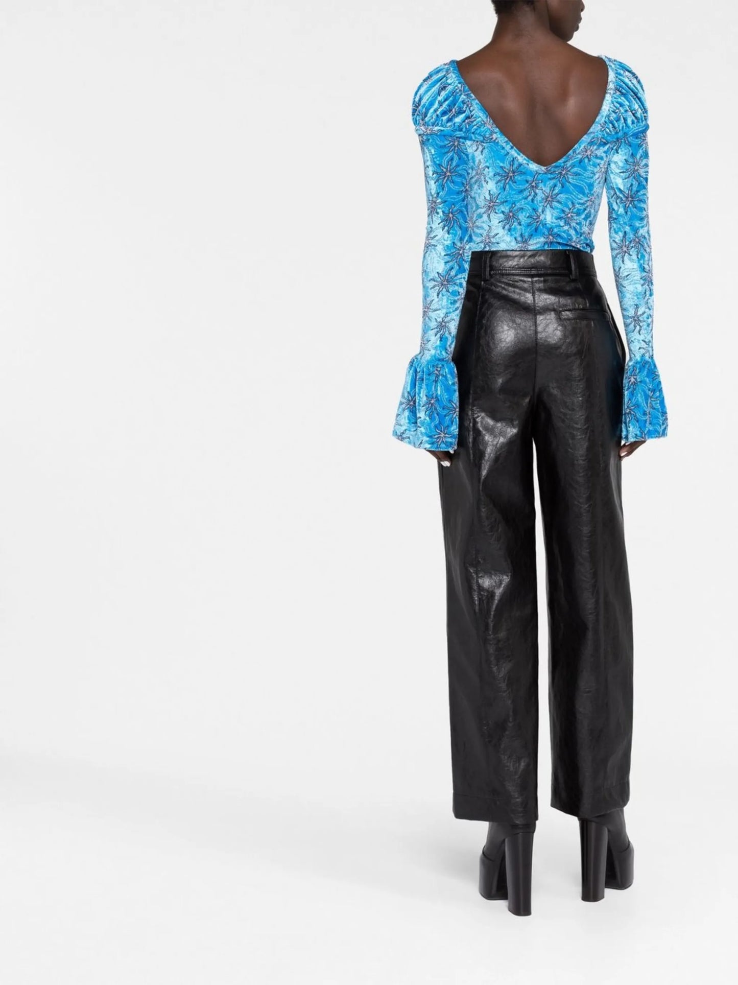 starfish-jacquard velvet top