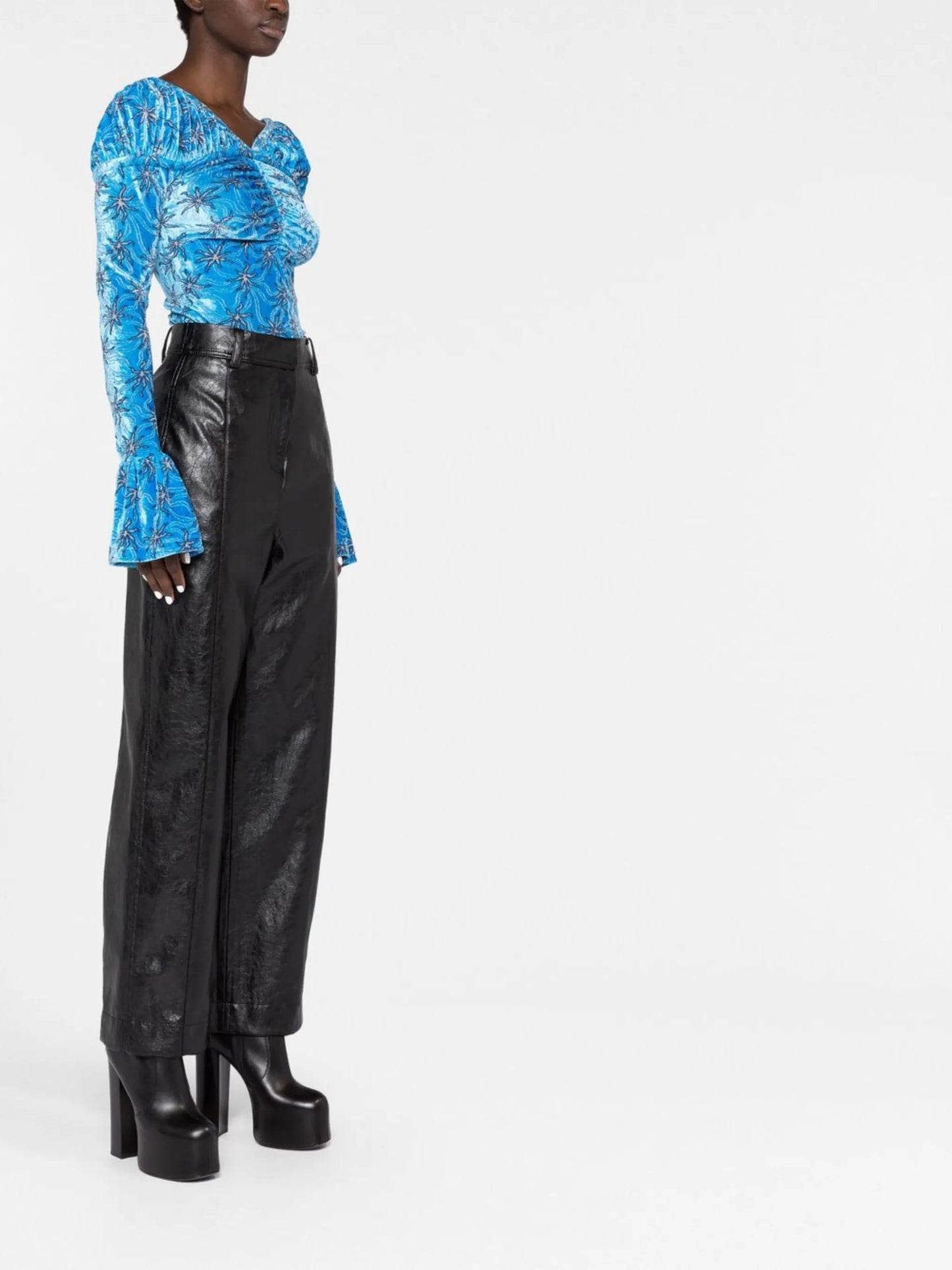 starfish-jacquard velvet top