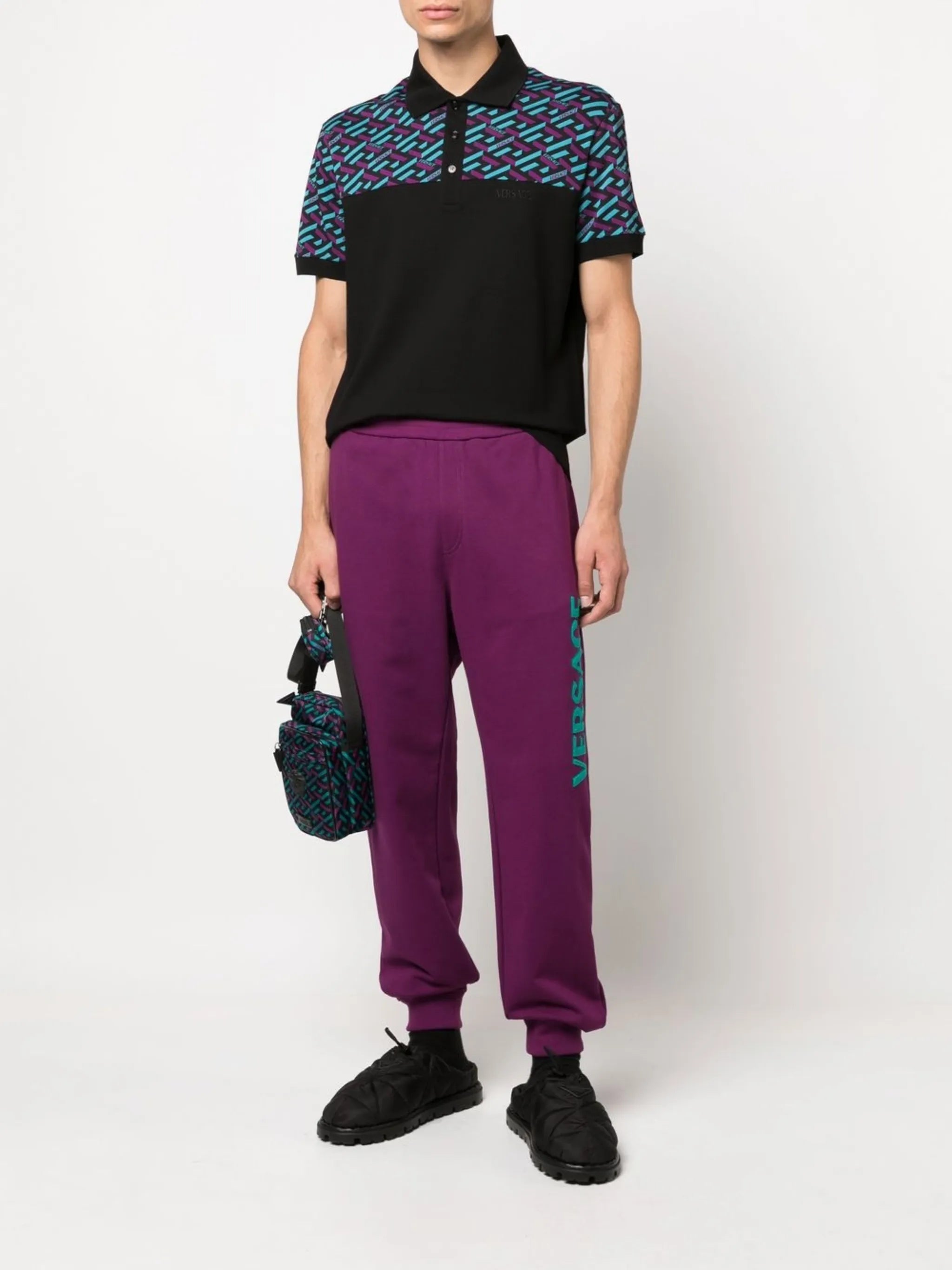 logo patch track pants