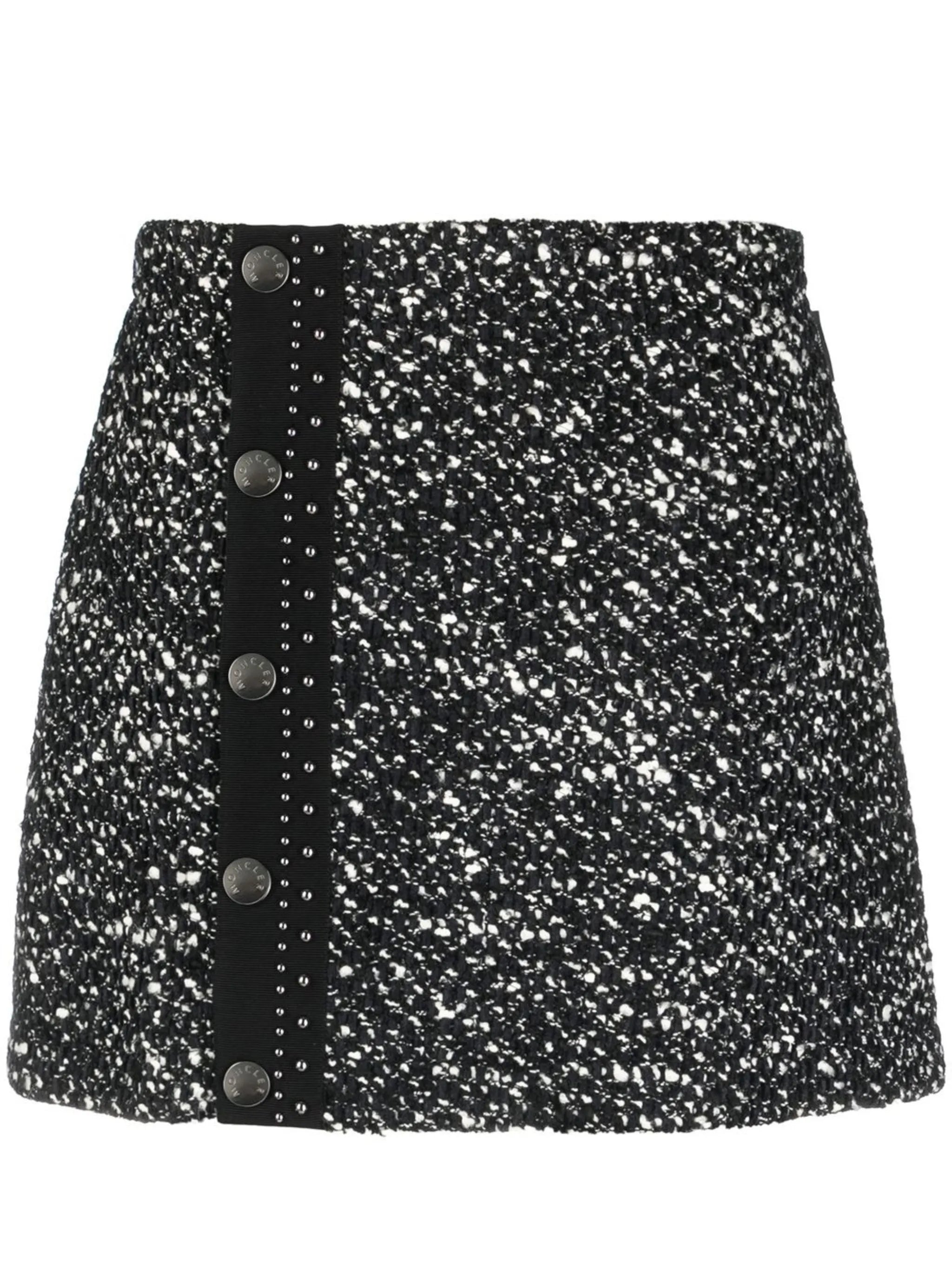 tweed buttoned mini-skirt