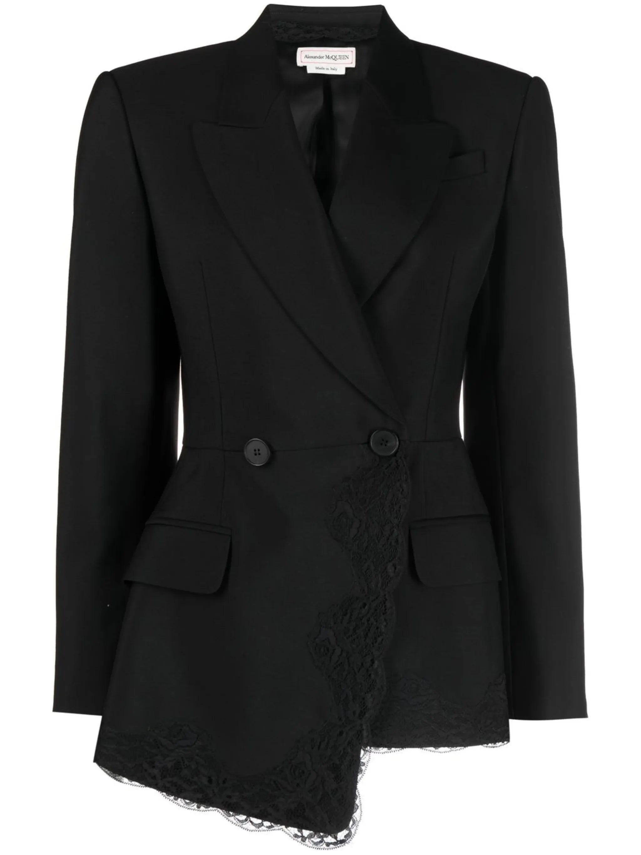 floral-lace detail blazer