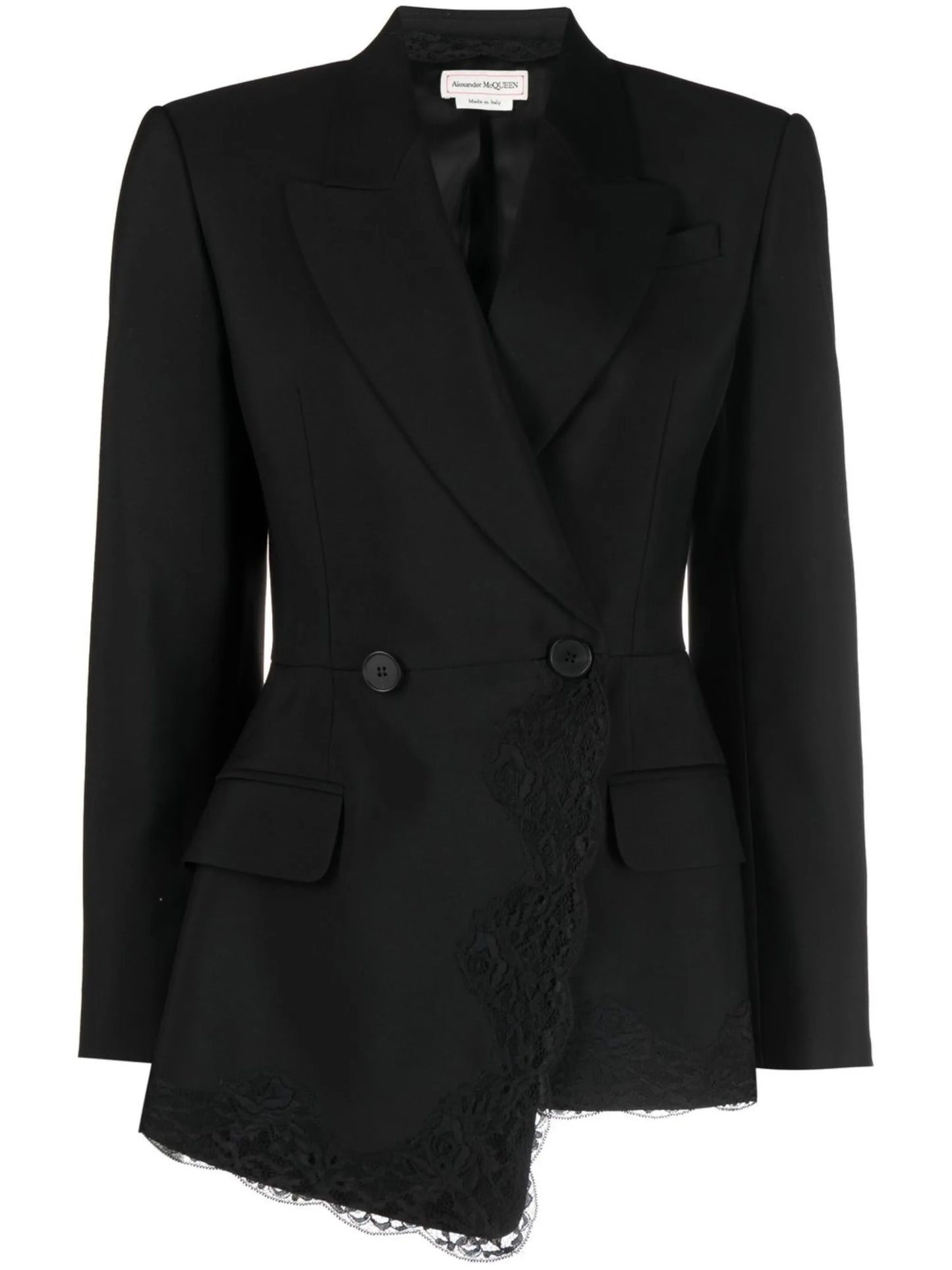 floral-lace detail blazer