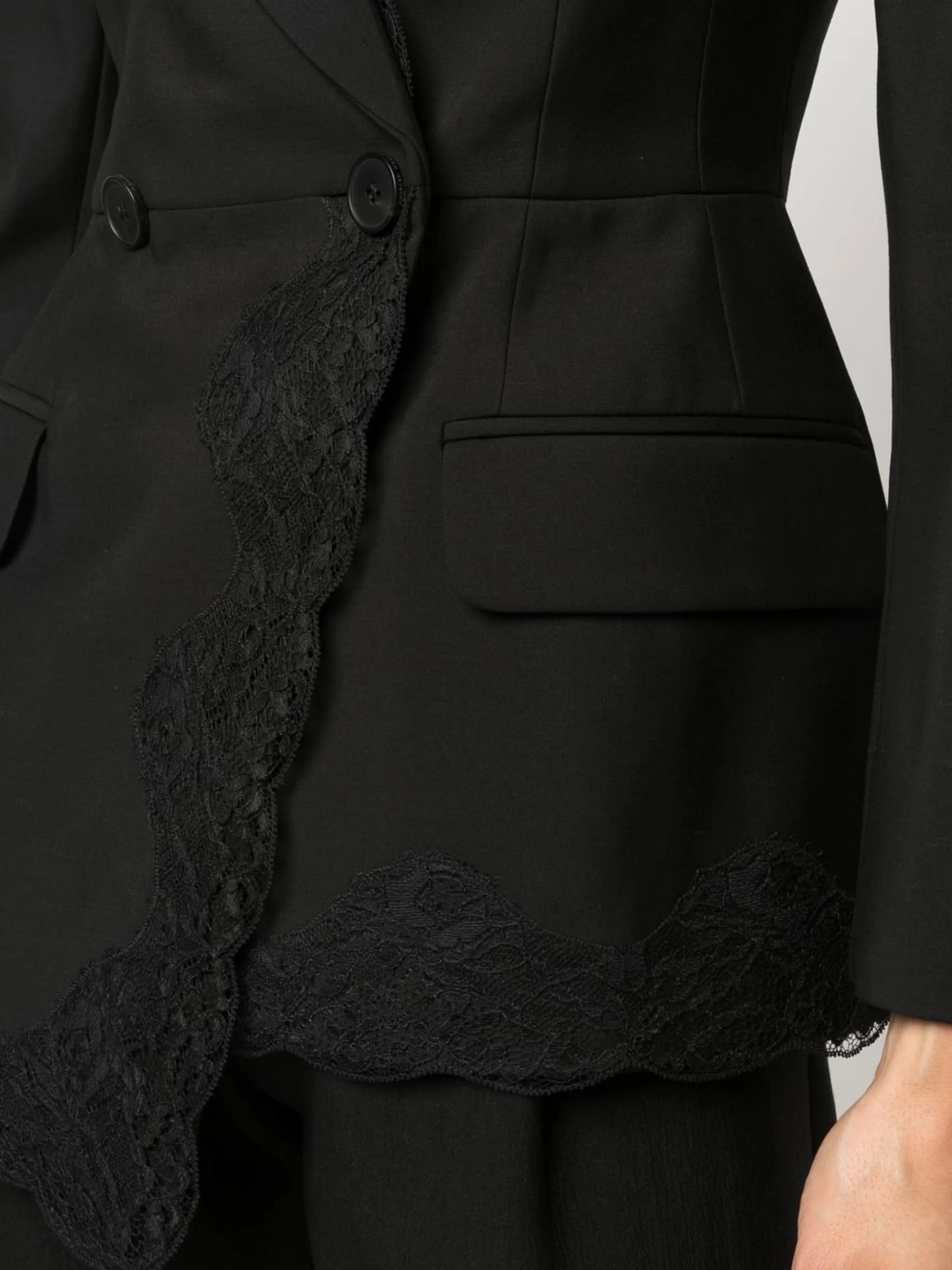 floral-lace detail blazer