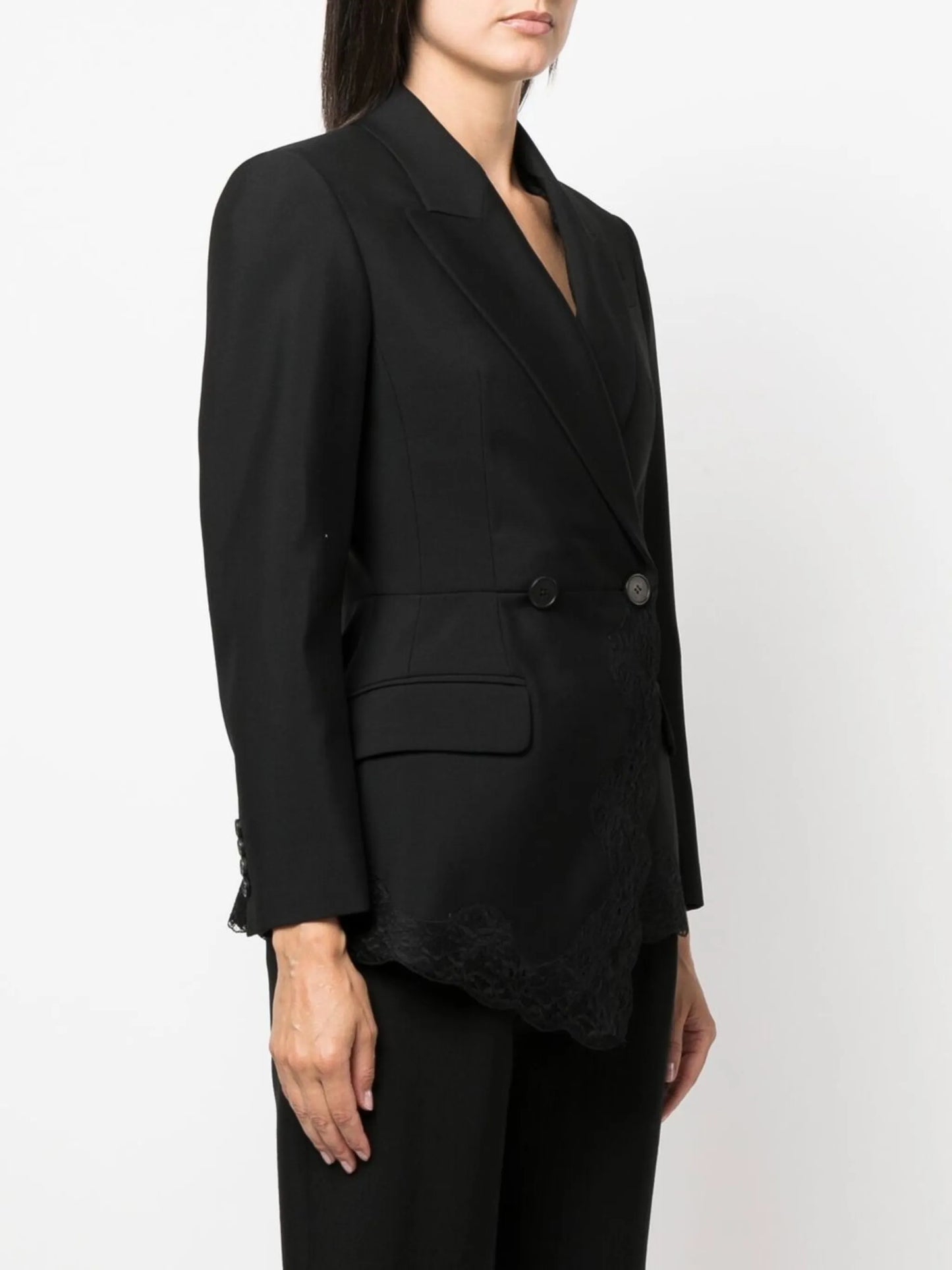 floral-lace detail blazer