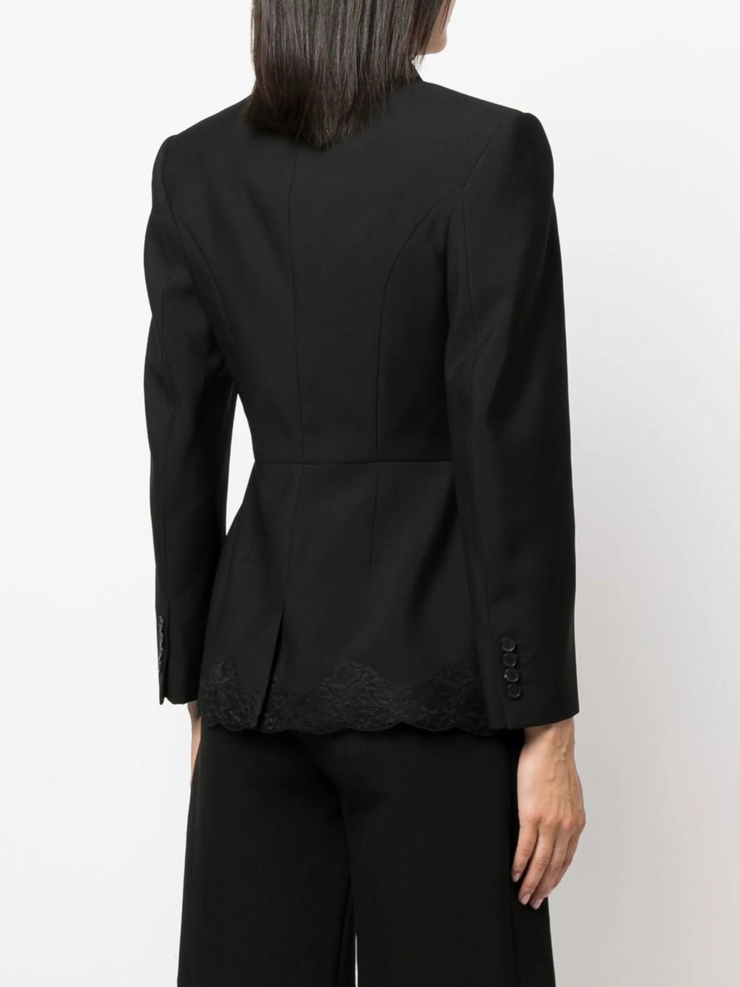 floral-lace detail blazer