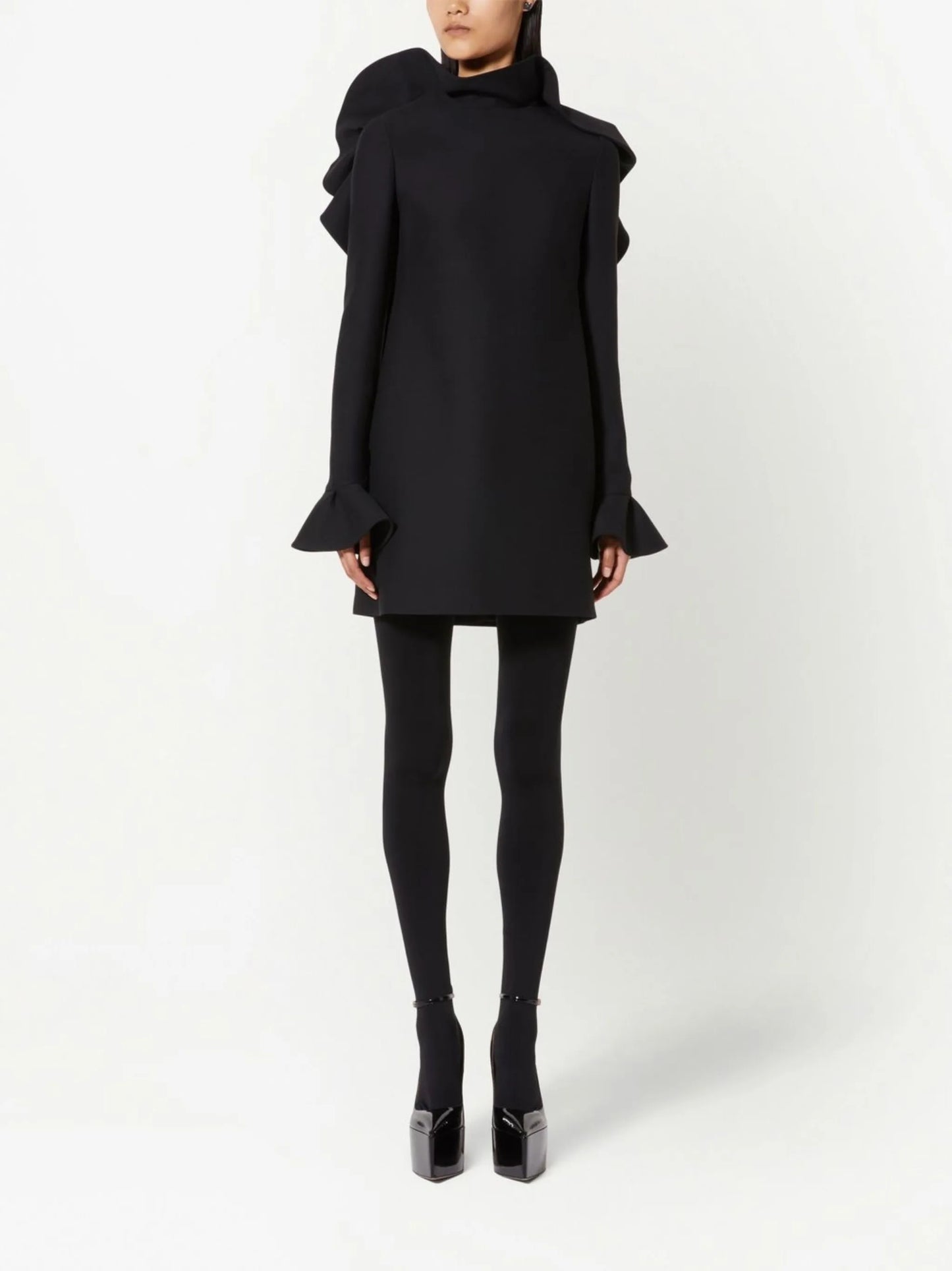 Crepe Couture ruffle-detail dress
