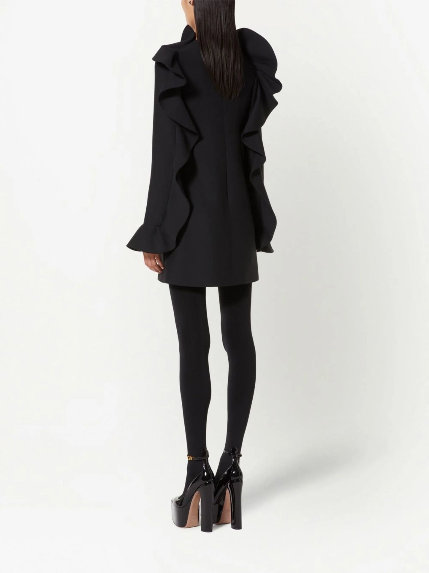 Crepe Couture ruffle-detail dress