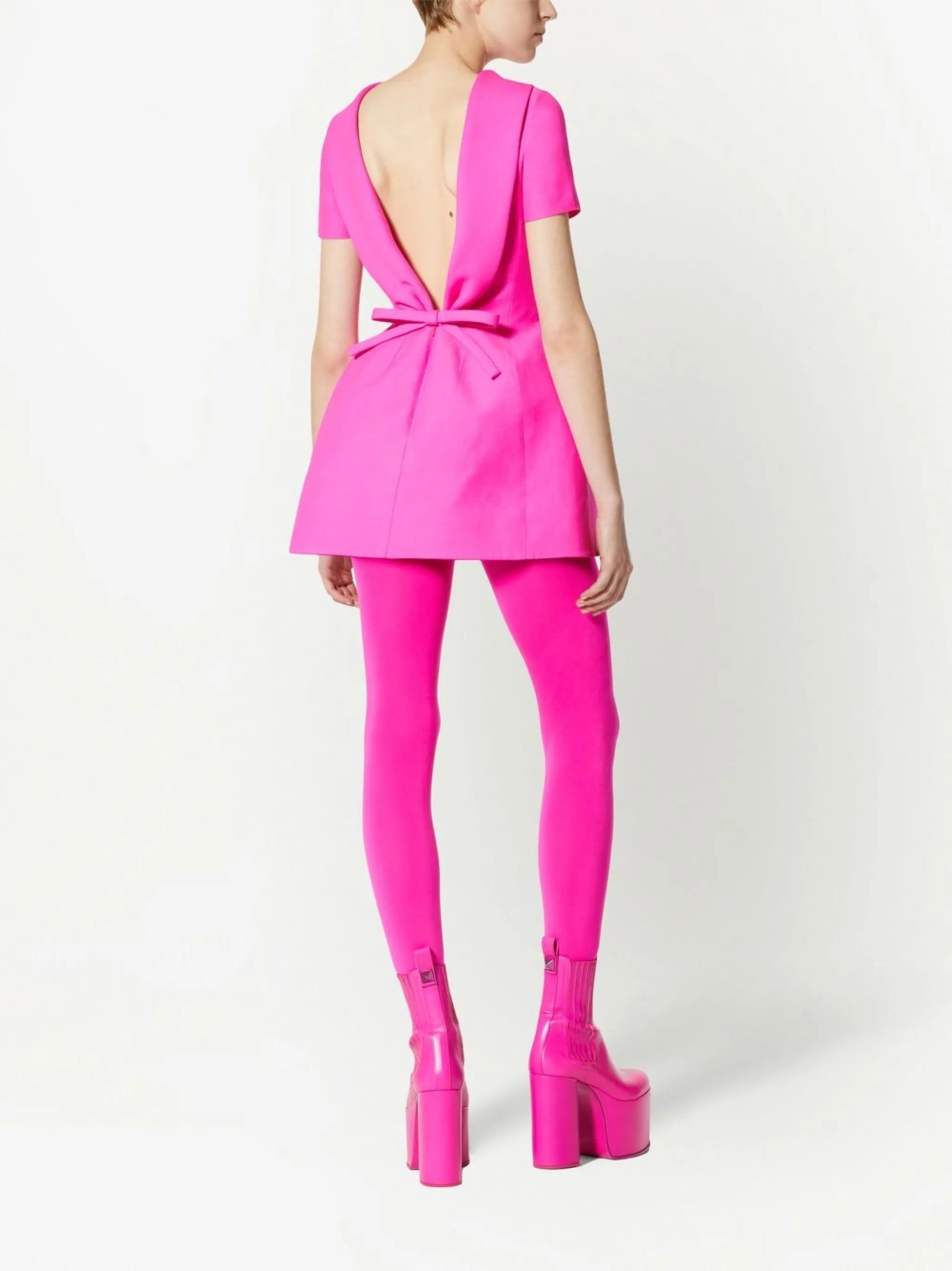 Crepe Couture bow-detail short dress