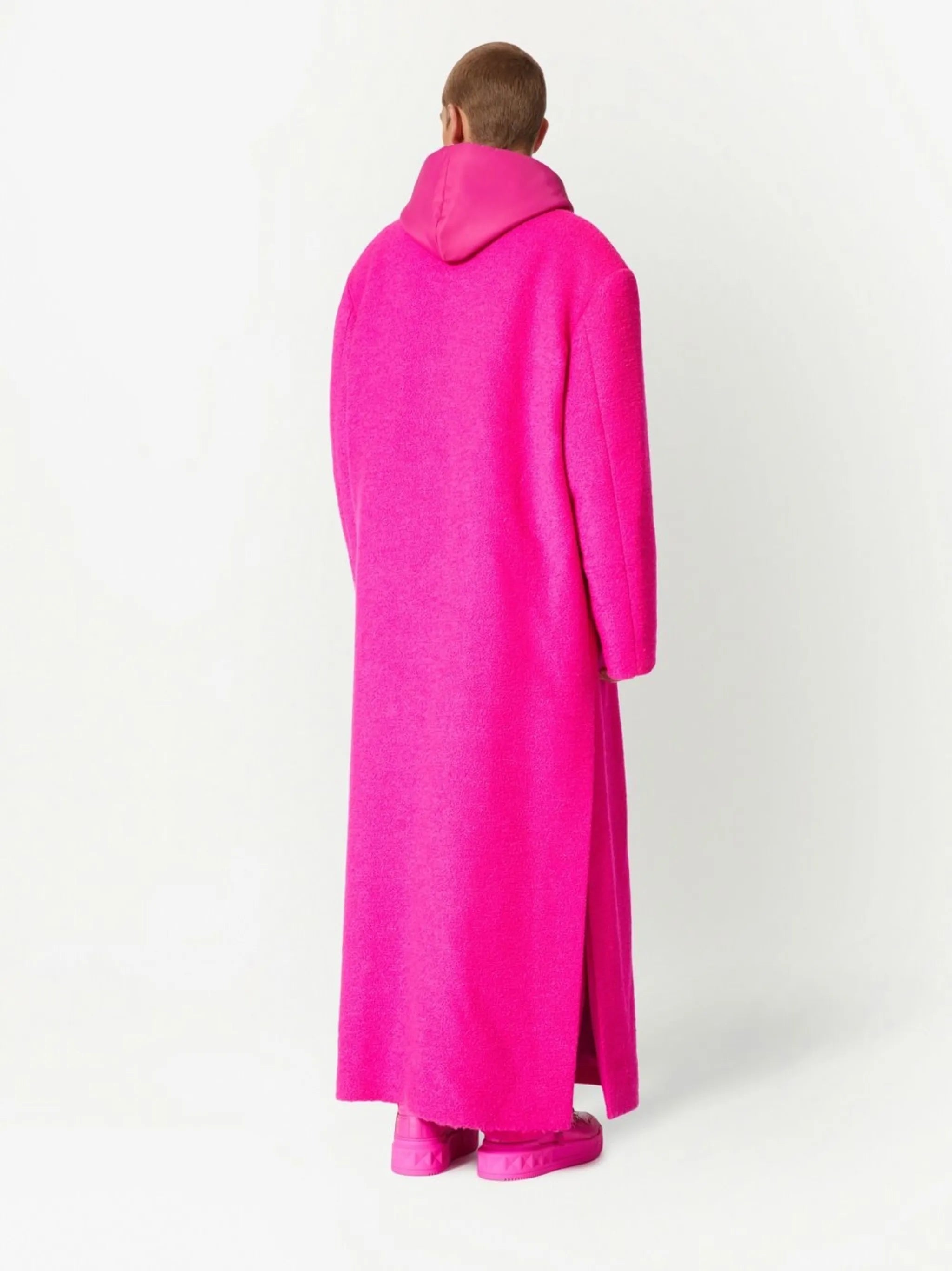 single-breasted wool-blend coat