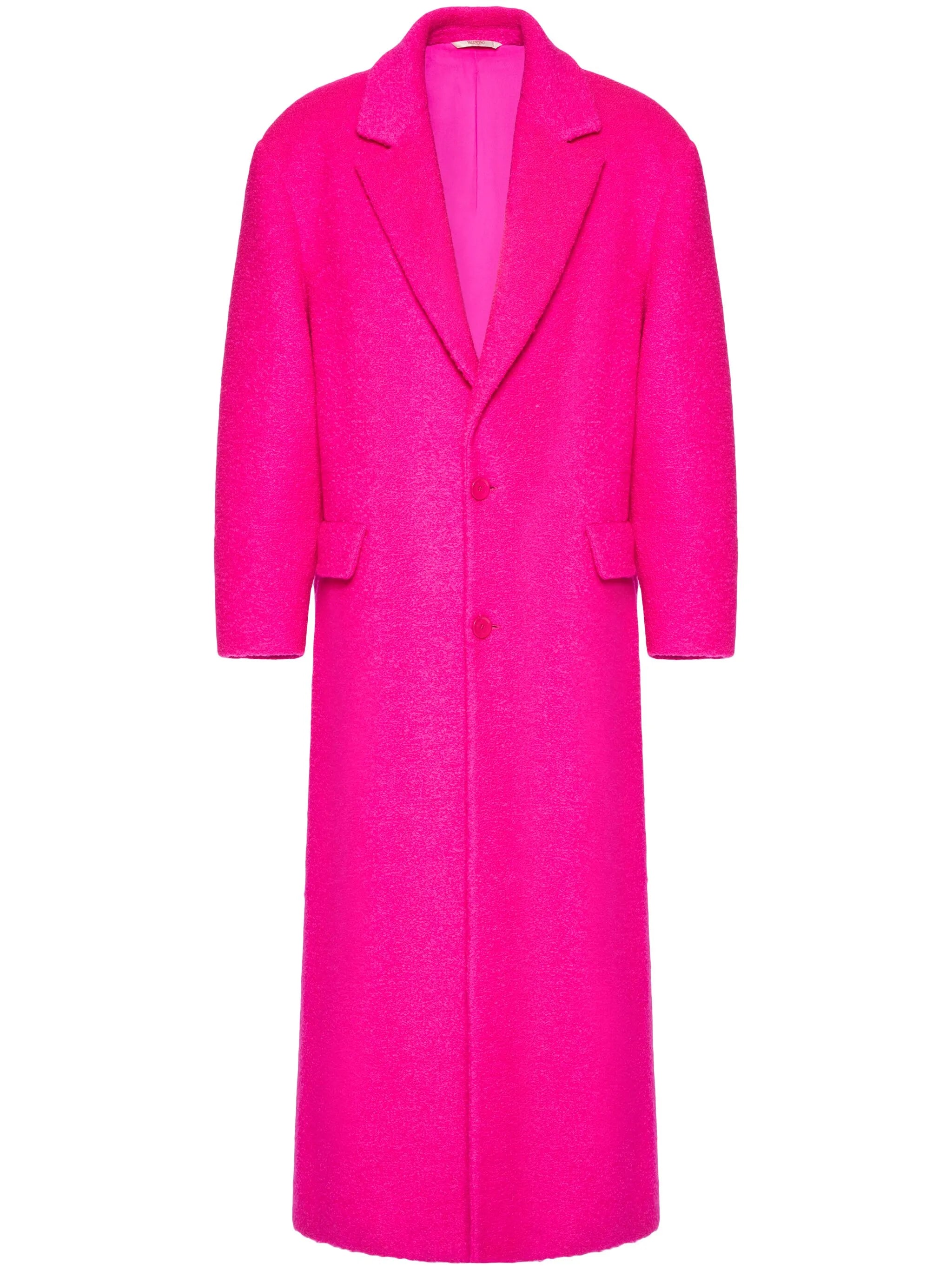 single-breasted wool-blend coat